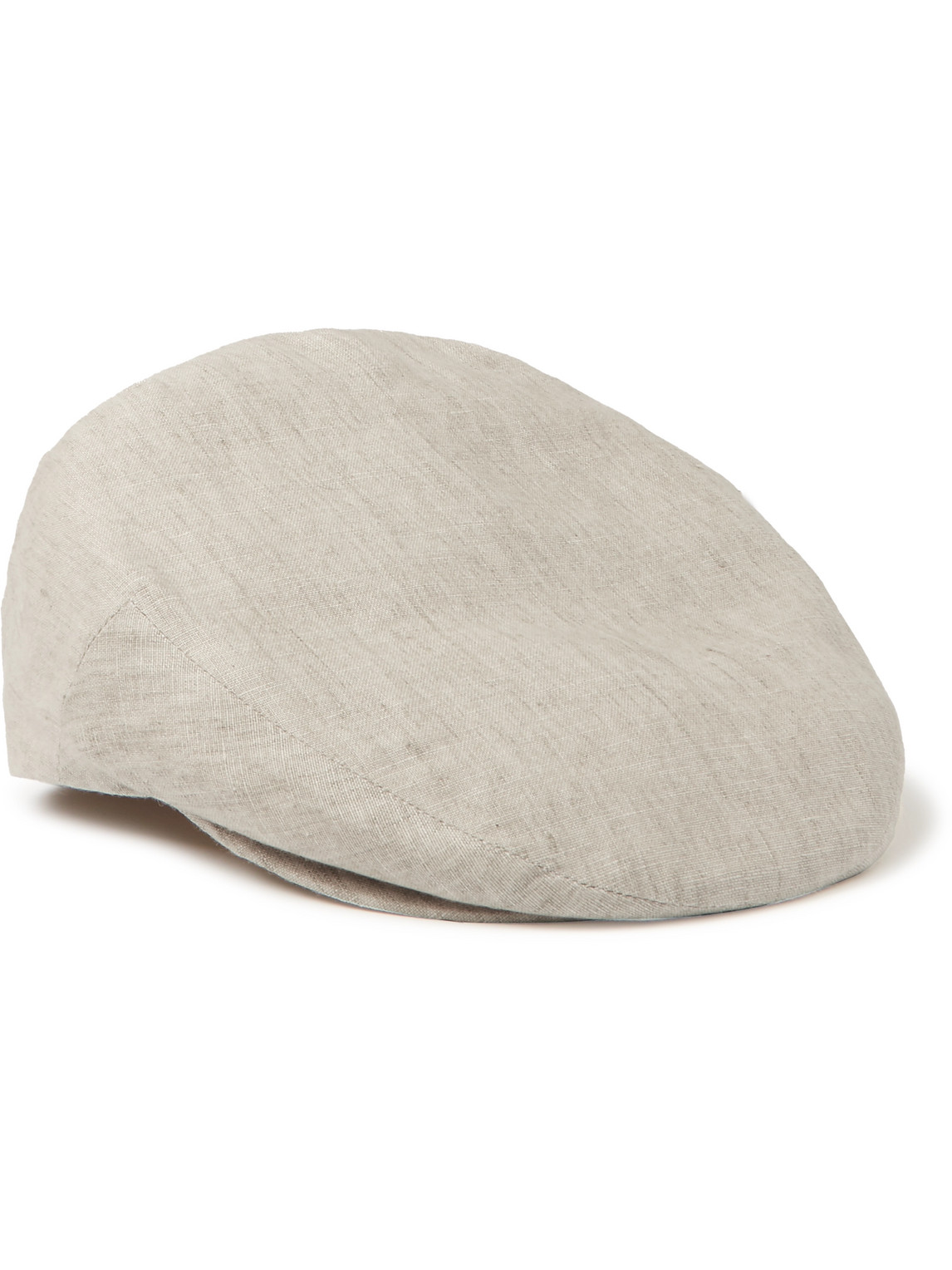Lock & Co Hatters Glen Linen, Cotton And Silk-blend Flat Cap In Gray