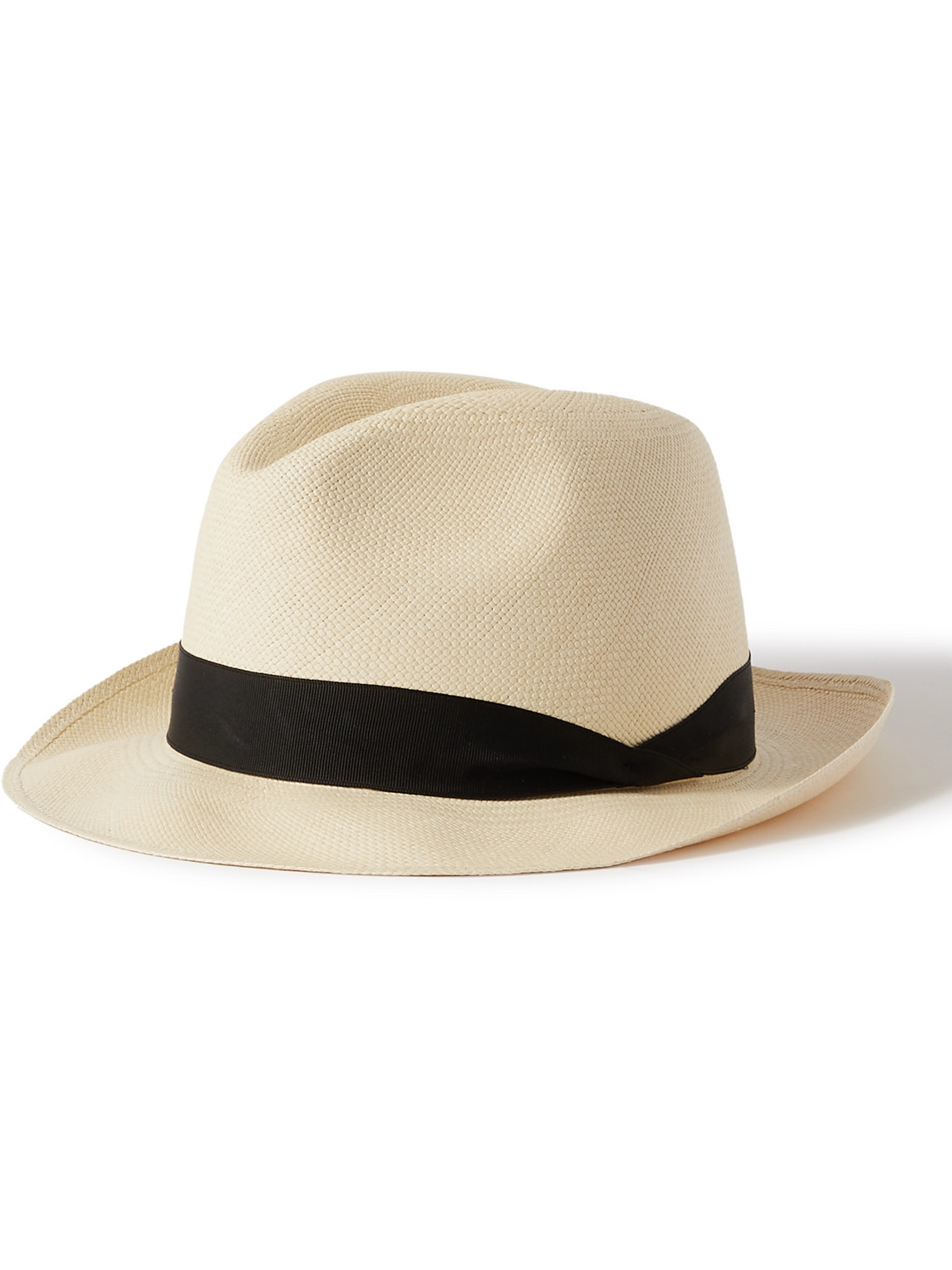 Lock & Co Hatters Grosgrain-trimmed Straw Panama Hat In Neutrals