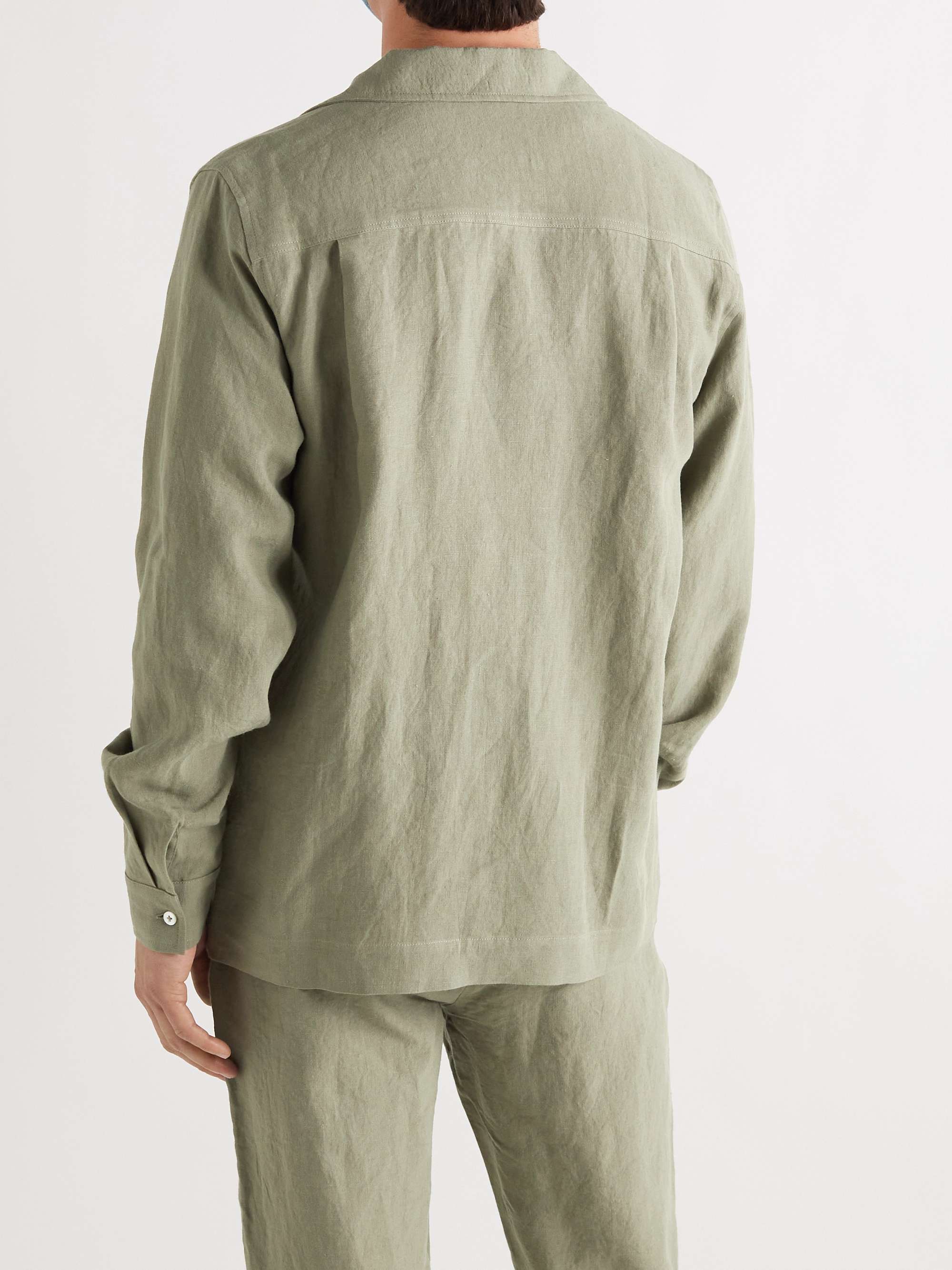 DE BONNE FACTURE Camp-Collar Washed Linen-Canvas Chore Jacket