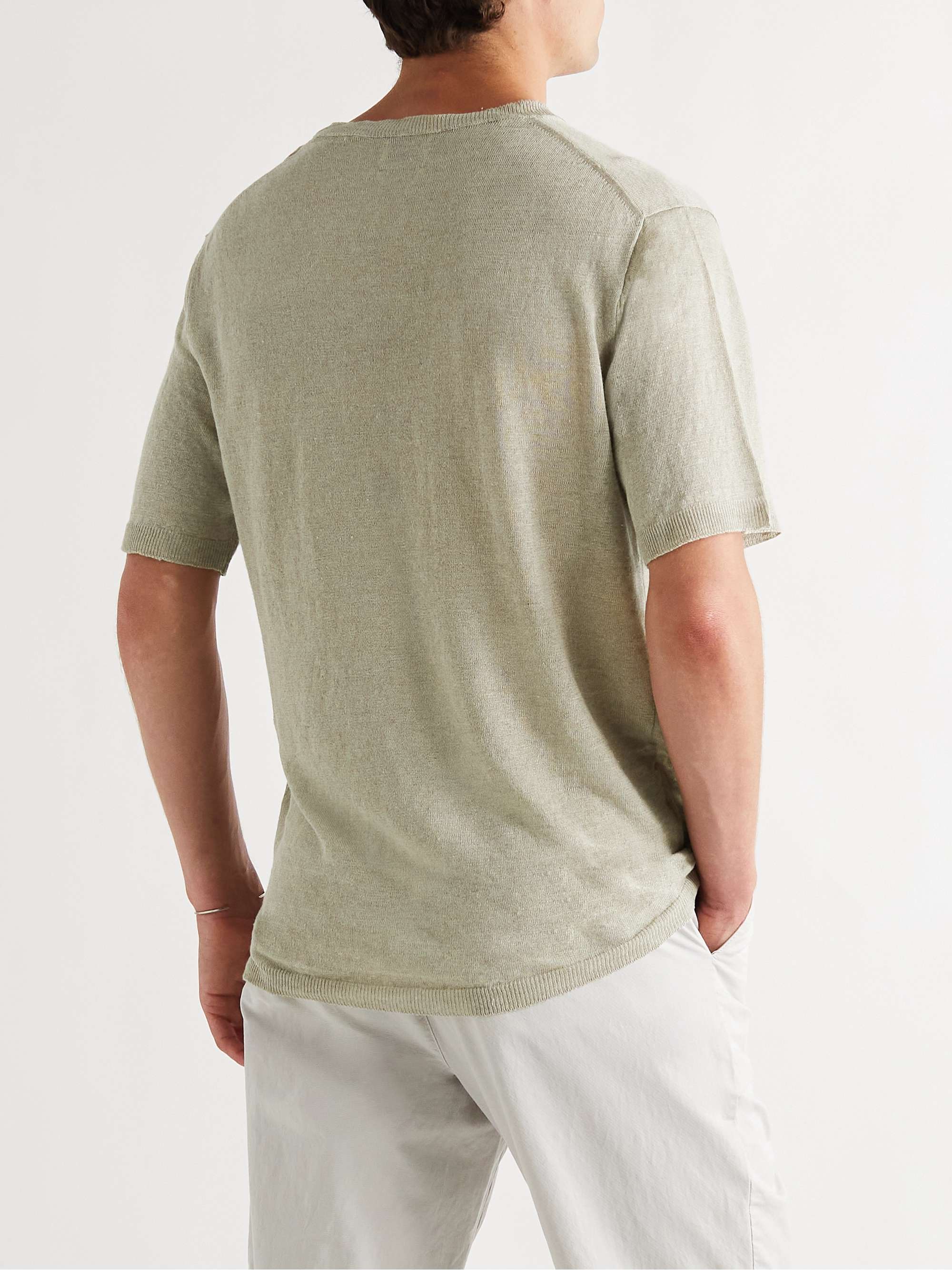 DE BONNE FACTURE Knitted Linen T-Shirt