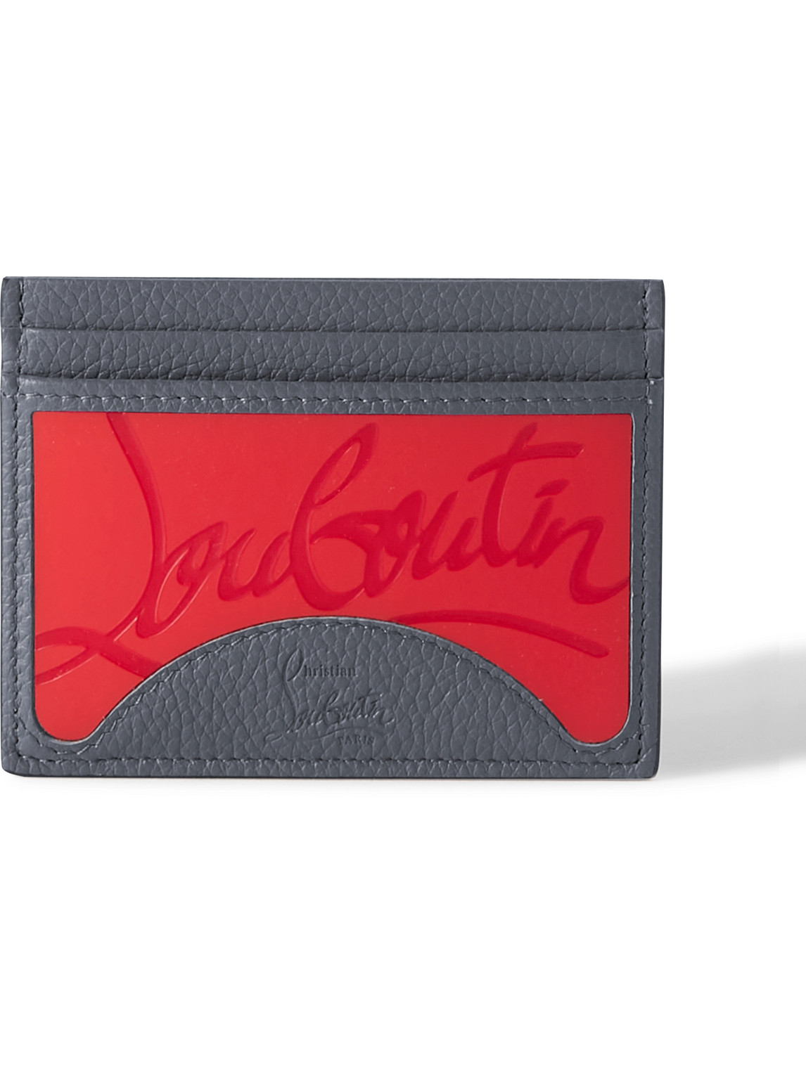 Christian Louboutin Logo-print Leather Cardholder In Gray | ModeSens