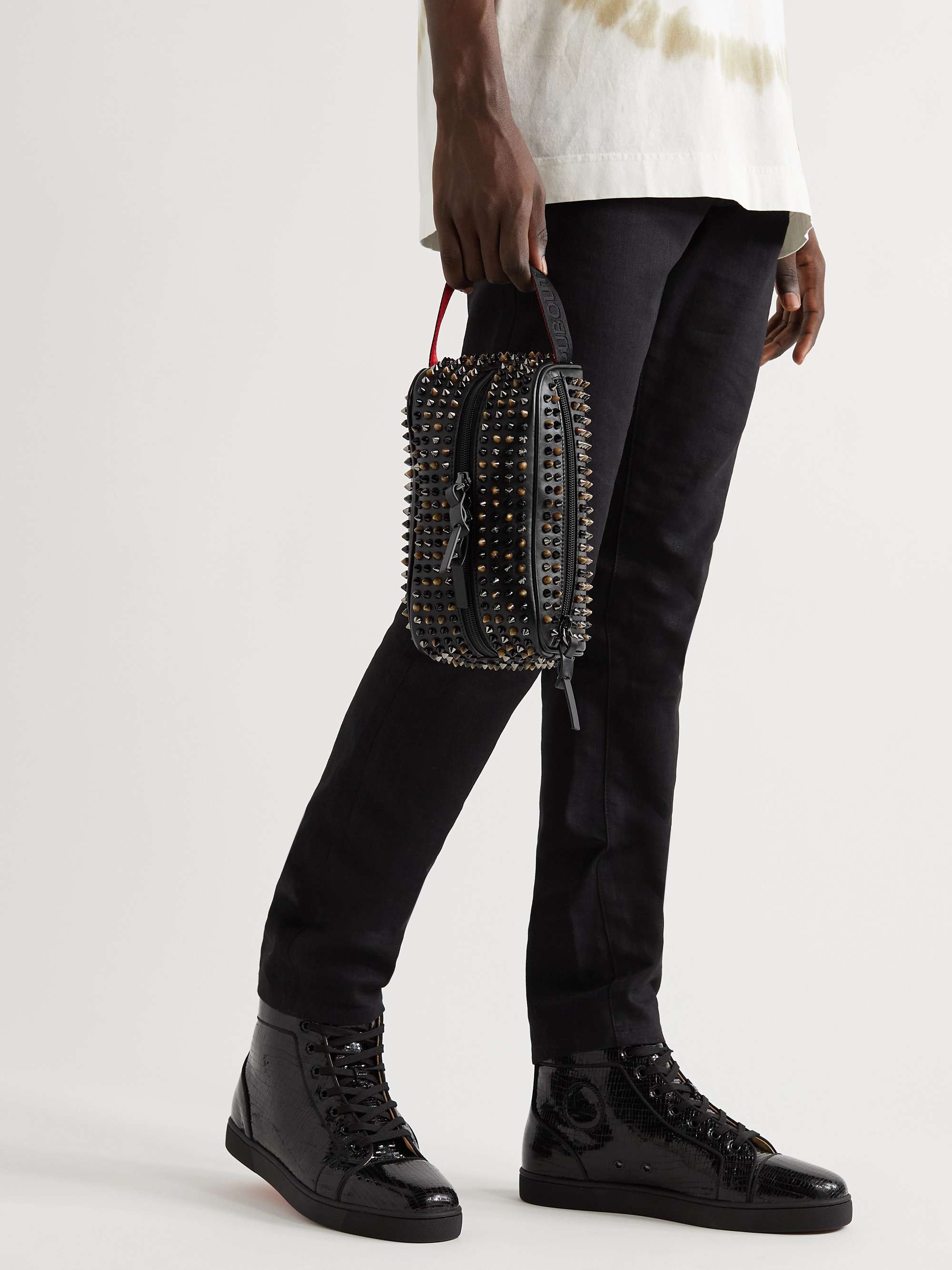 CHRISTIAN LOUBOUTIN Spiked Leather Messenger Bag