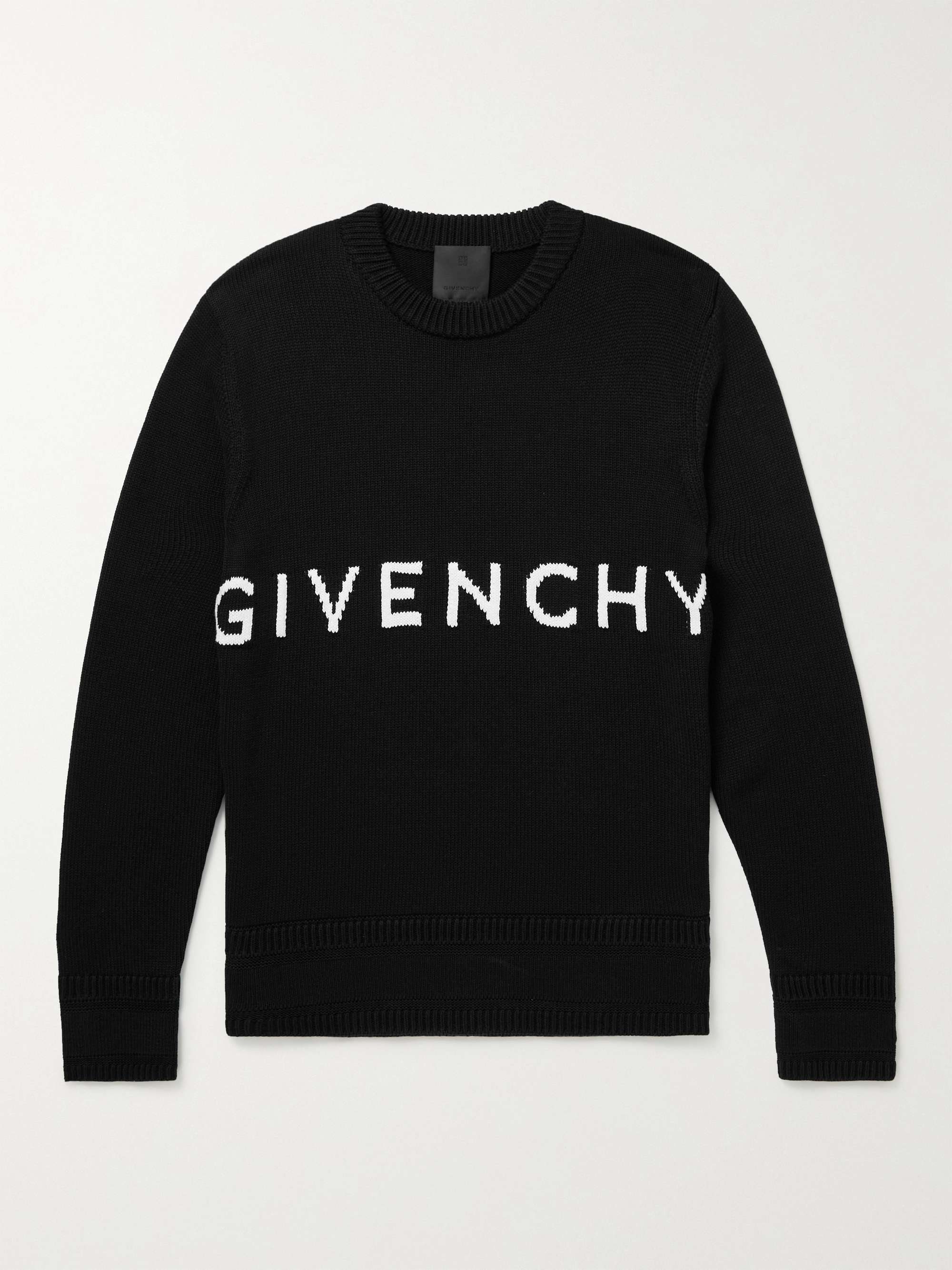 Black 4G Logo-Intarsia Cotton Sweater | GIVENCHY | MR PORTER