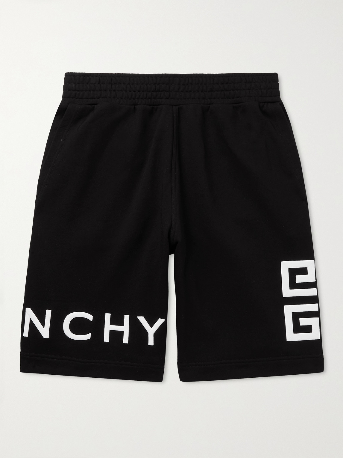 GIVENCHY LOGO-EMBROIDERED COTTON-JERSEY SHORTS 
