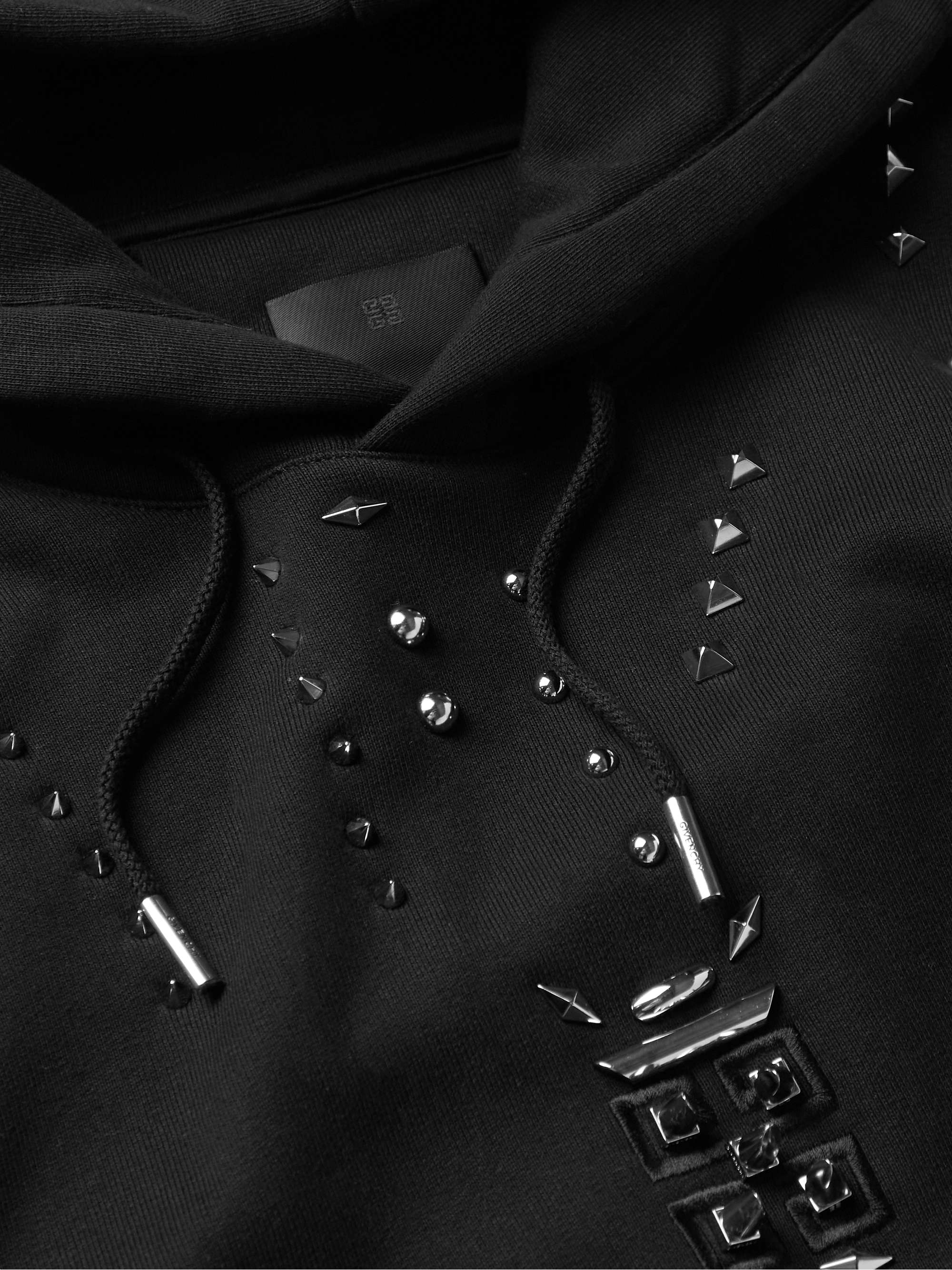 GIVENCHY Oversized Studded Cotton-Jersey Hoodie