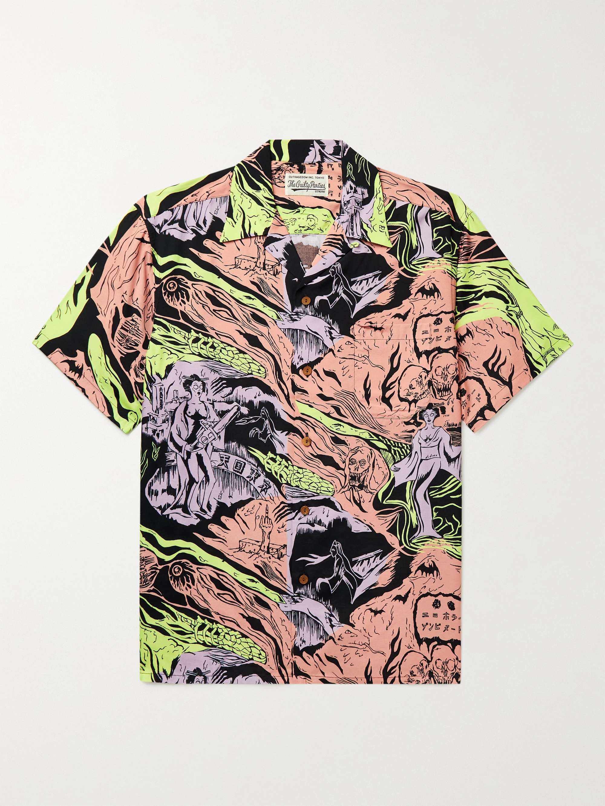 WACKO MARIA Camp-Collar Printed Woven Shirt