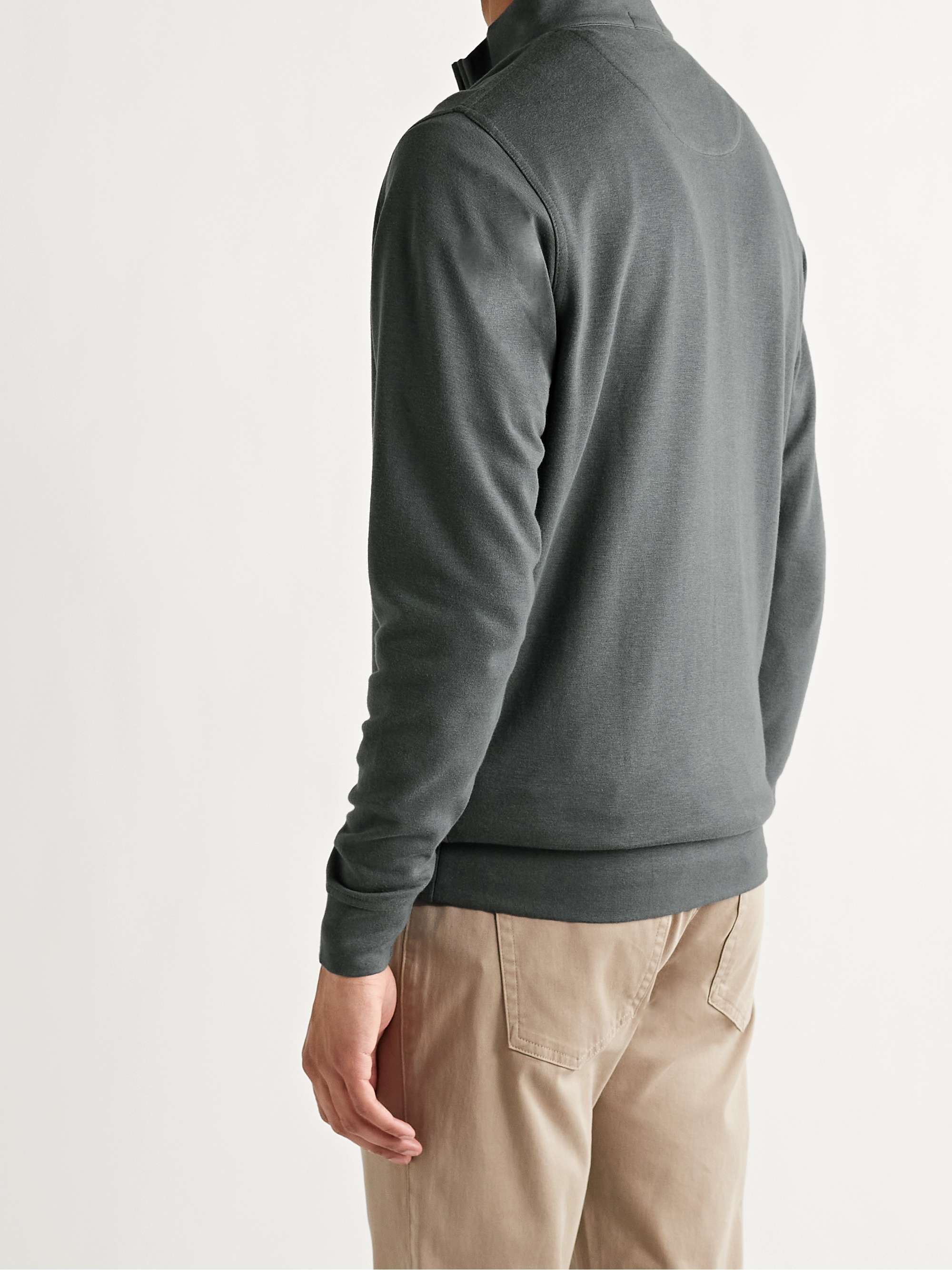 PETER MILLAR Crown Stretch Cotton and Modal-Blend Half-Zip Sweatshirt