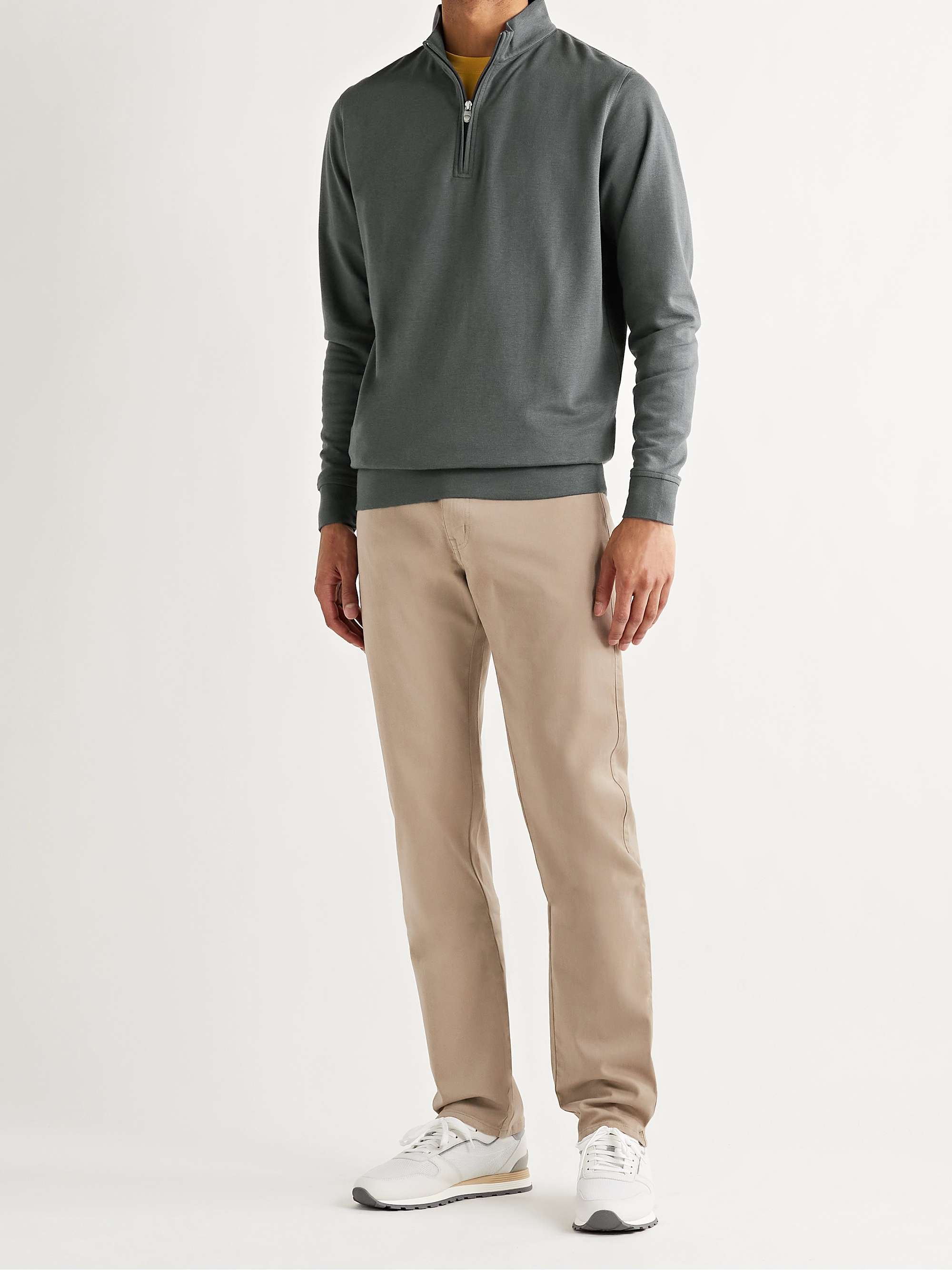 PETER MILLAR Crown Stretch Cotton and Modal-Blend Half-Zip Sweatshirt