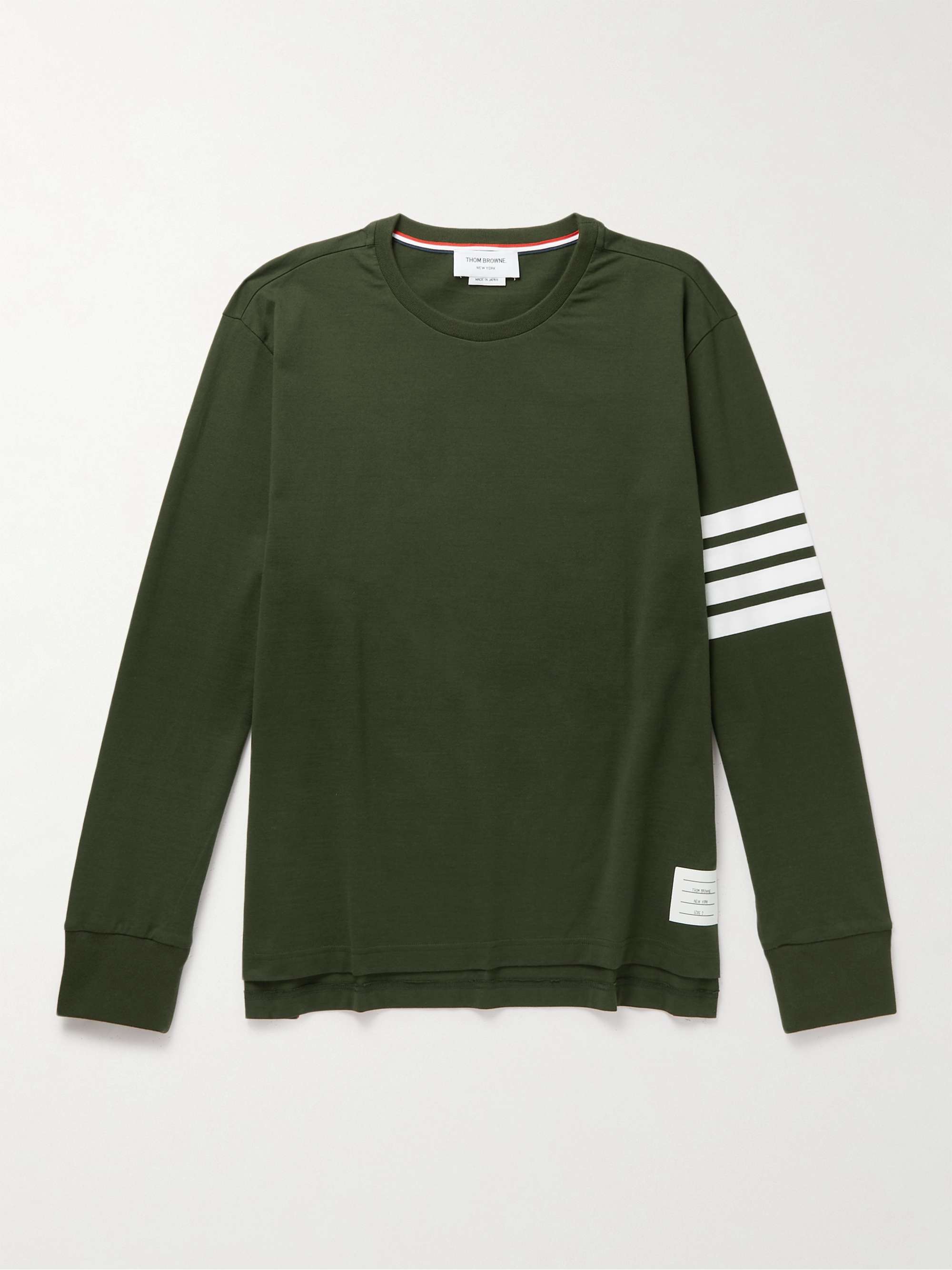 THOM BROWNE Striped Cotton-Jersey T-Shirt