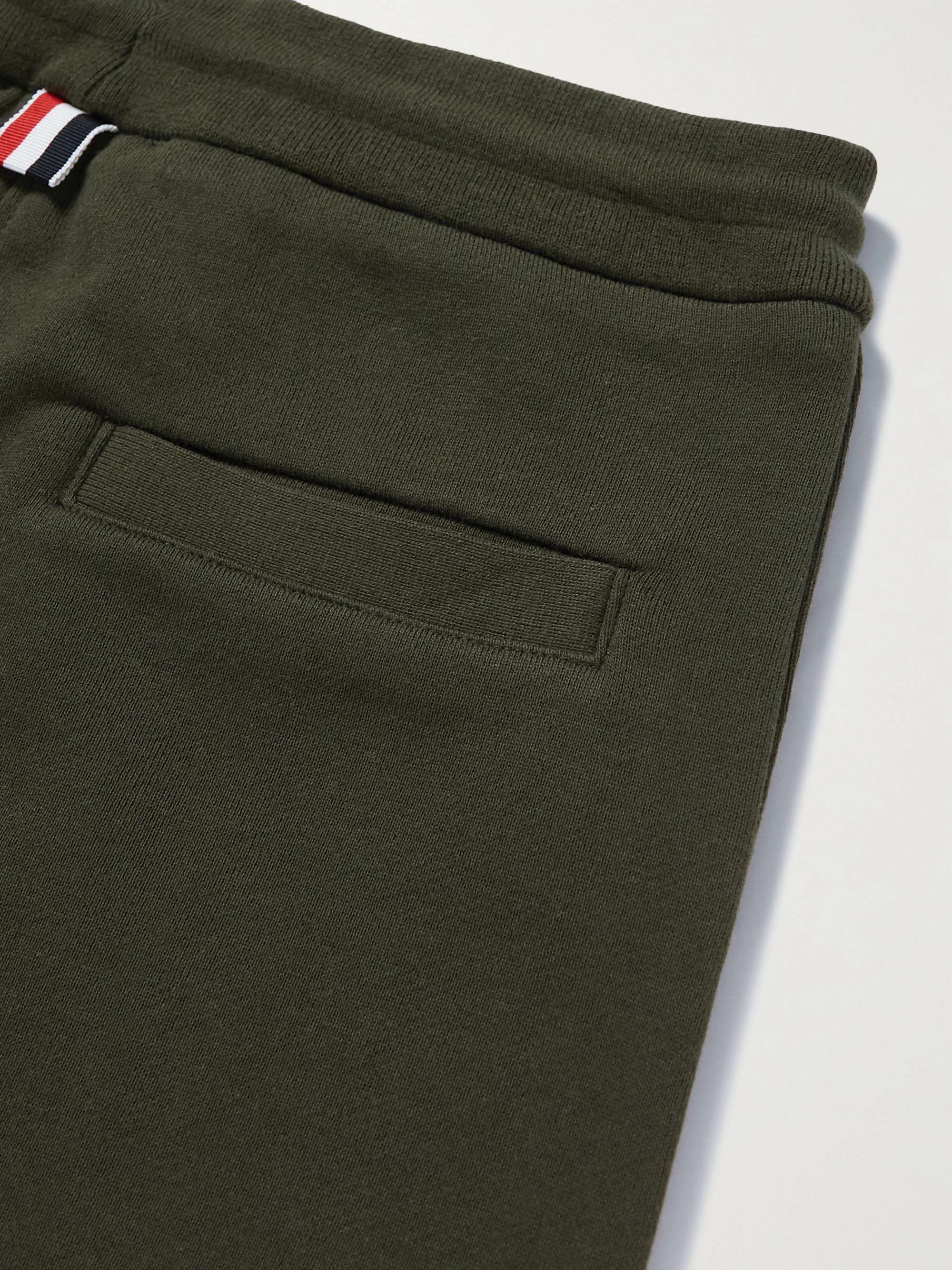 THOM BROWNE Striped Cotton-Jersey Drawstring Shorts