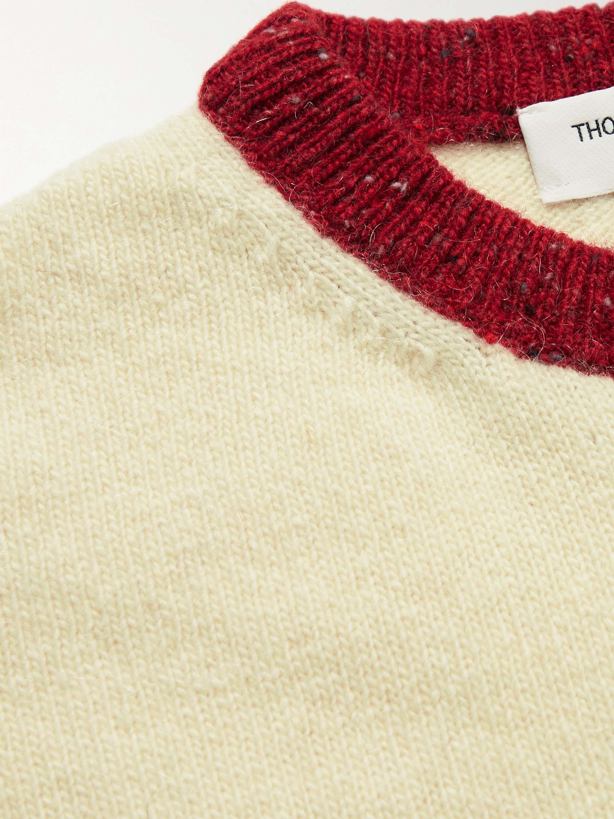 THOM BROWNE Striped Wool and Mohair-Blend Sweater