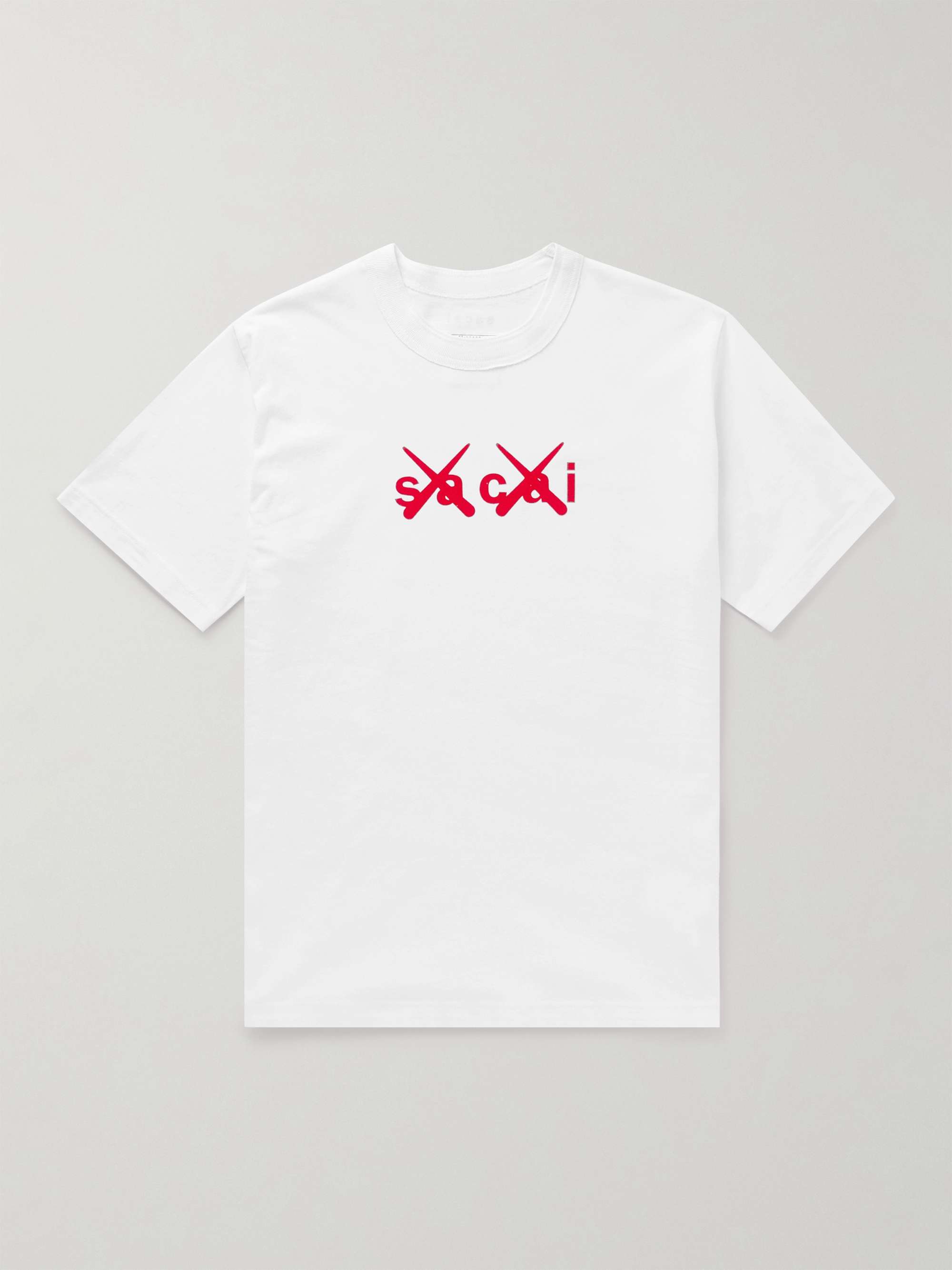+ KAWS Logo-Flocked Cotton-Jersey T-Shirt