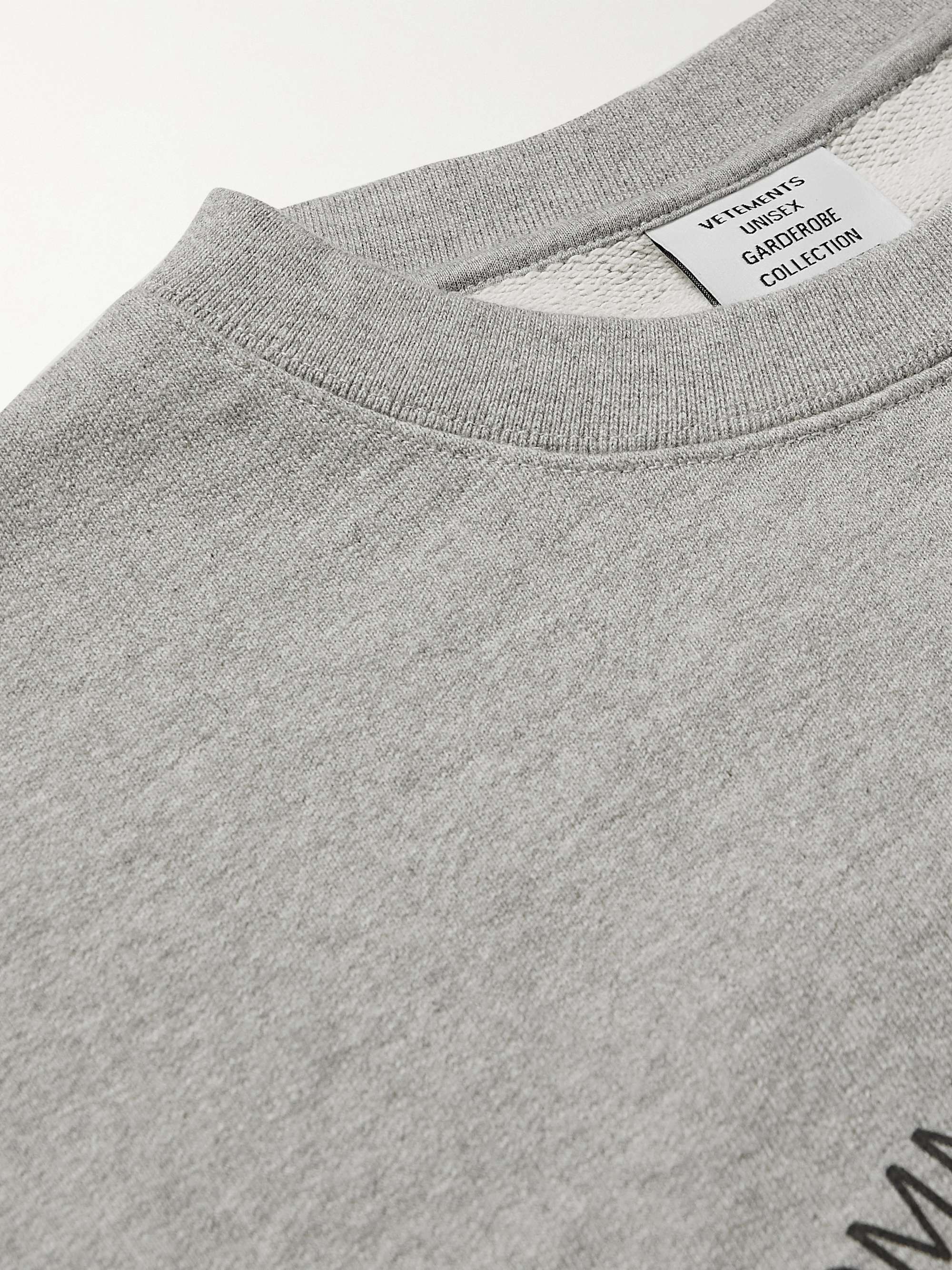 VETEMENTS Printed Cotton-Blend Jersey Sweatshirt