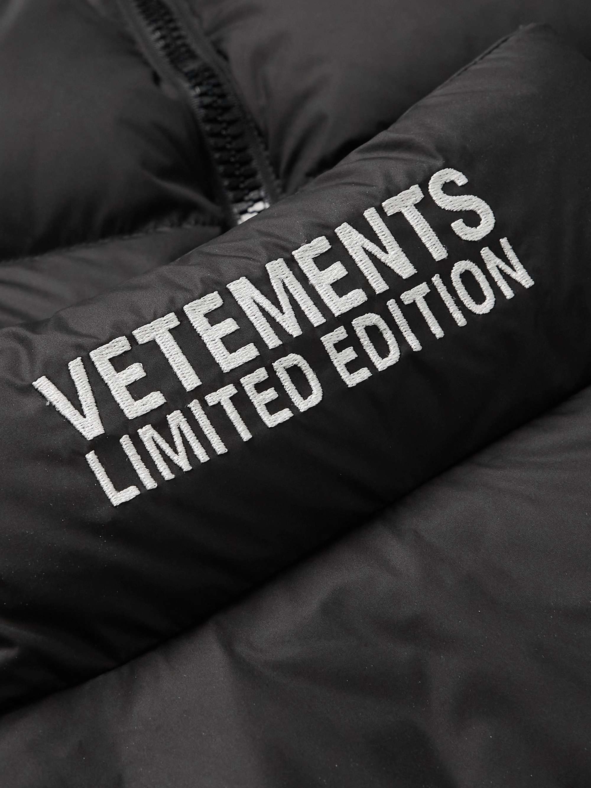 VETEMENTS Logo-Appliquéd Quilted Shell Down Puffer Jacket