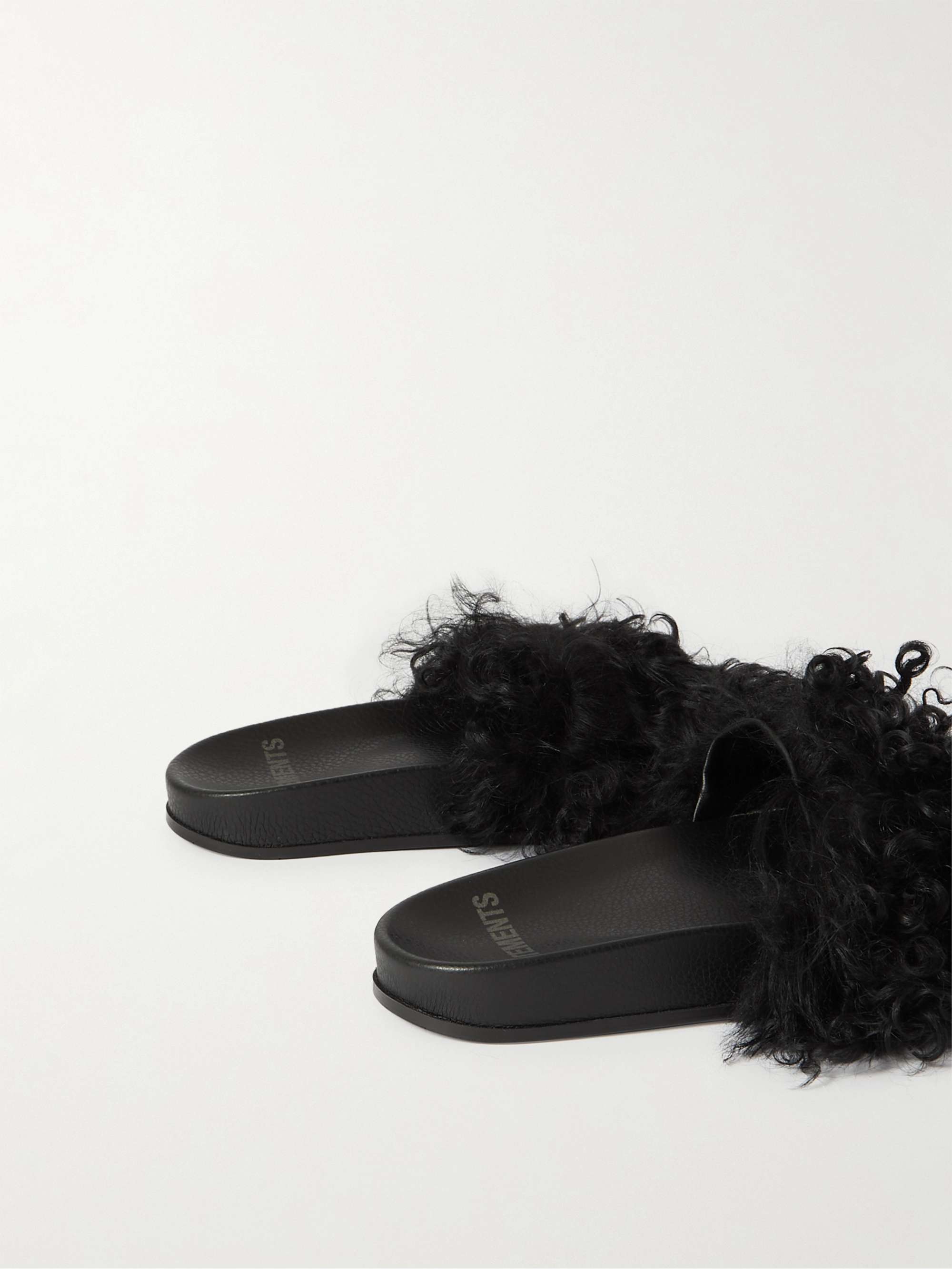 VETEMENTS Shearling and Rubber Slides