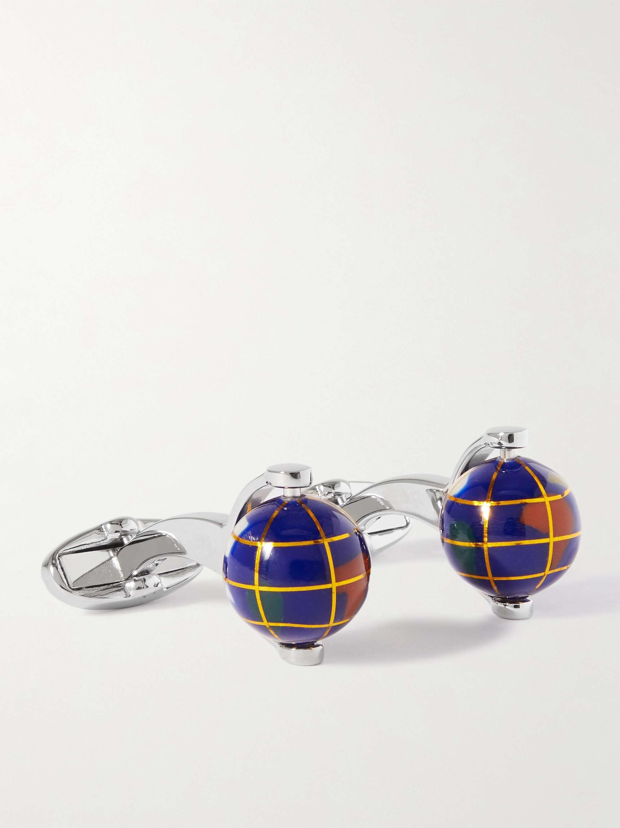 PAUL SMITH Silver- and Gold-Tone and Enamel Cufflinks