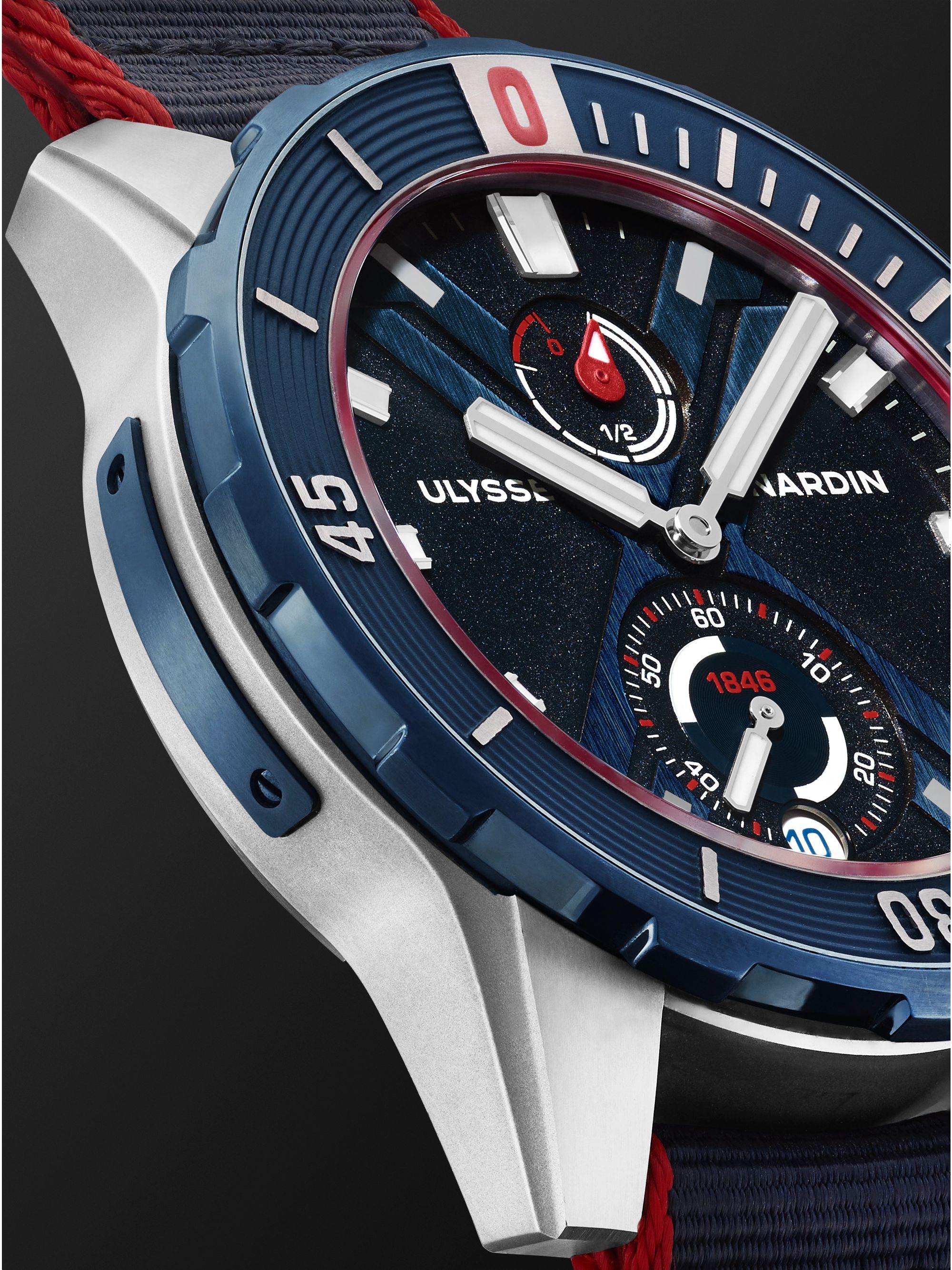 ULYSSE NARDIN Diver X Nemo Point Limited Edition Automatic 44mm Titanium and Webbing Watch, Ref. No. 1183-170LE/93-NEMO