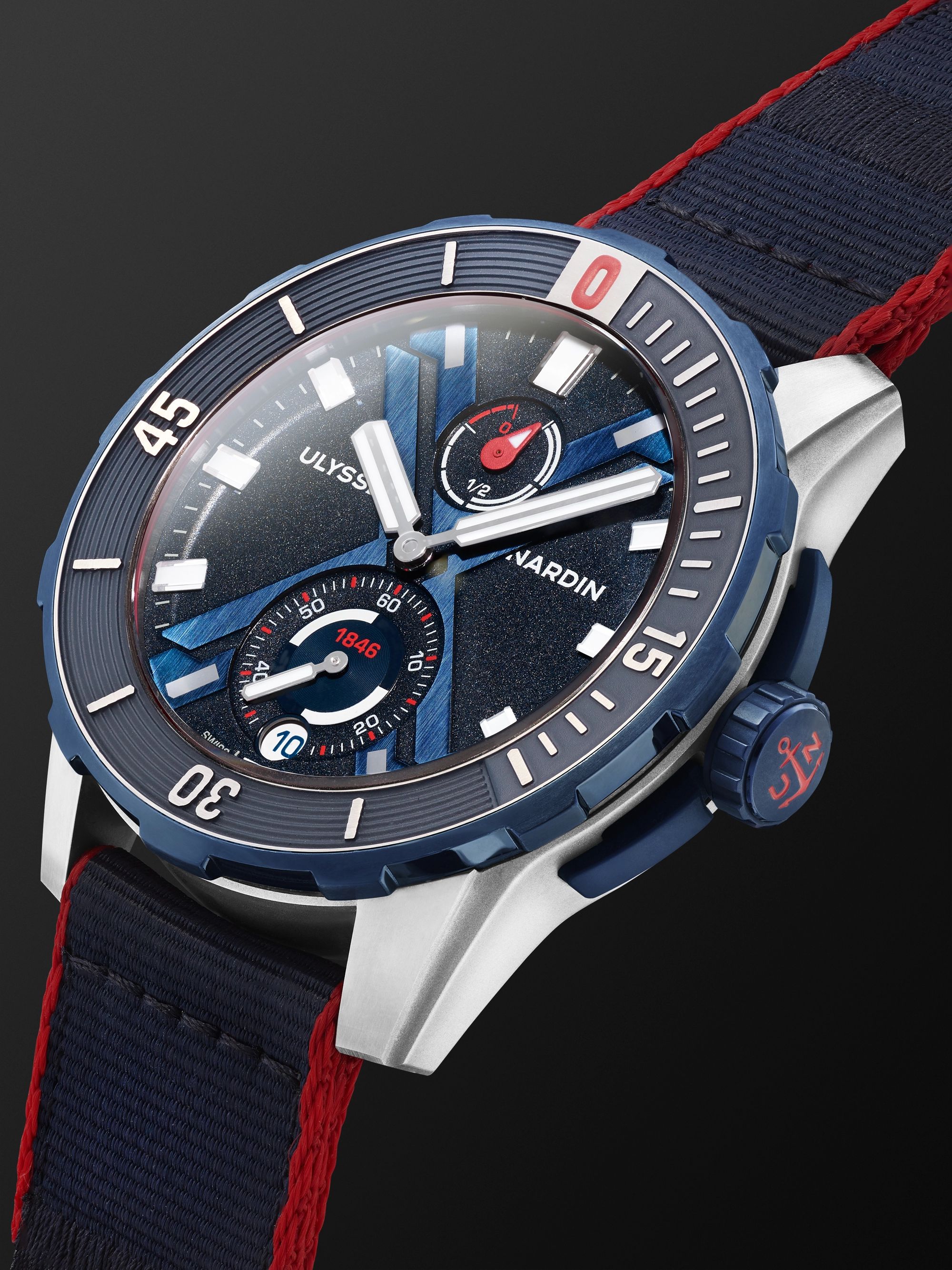 ULYSSE NARDIN Diver X Nemo Point Limited Edition Automatic 44mm Titanium and Webbing Watch, Ref. No. 1183-170LE/93-NEMO