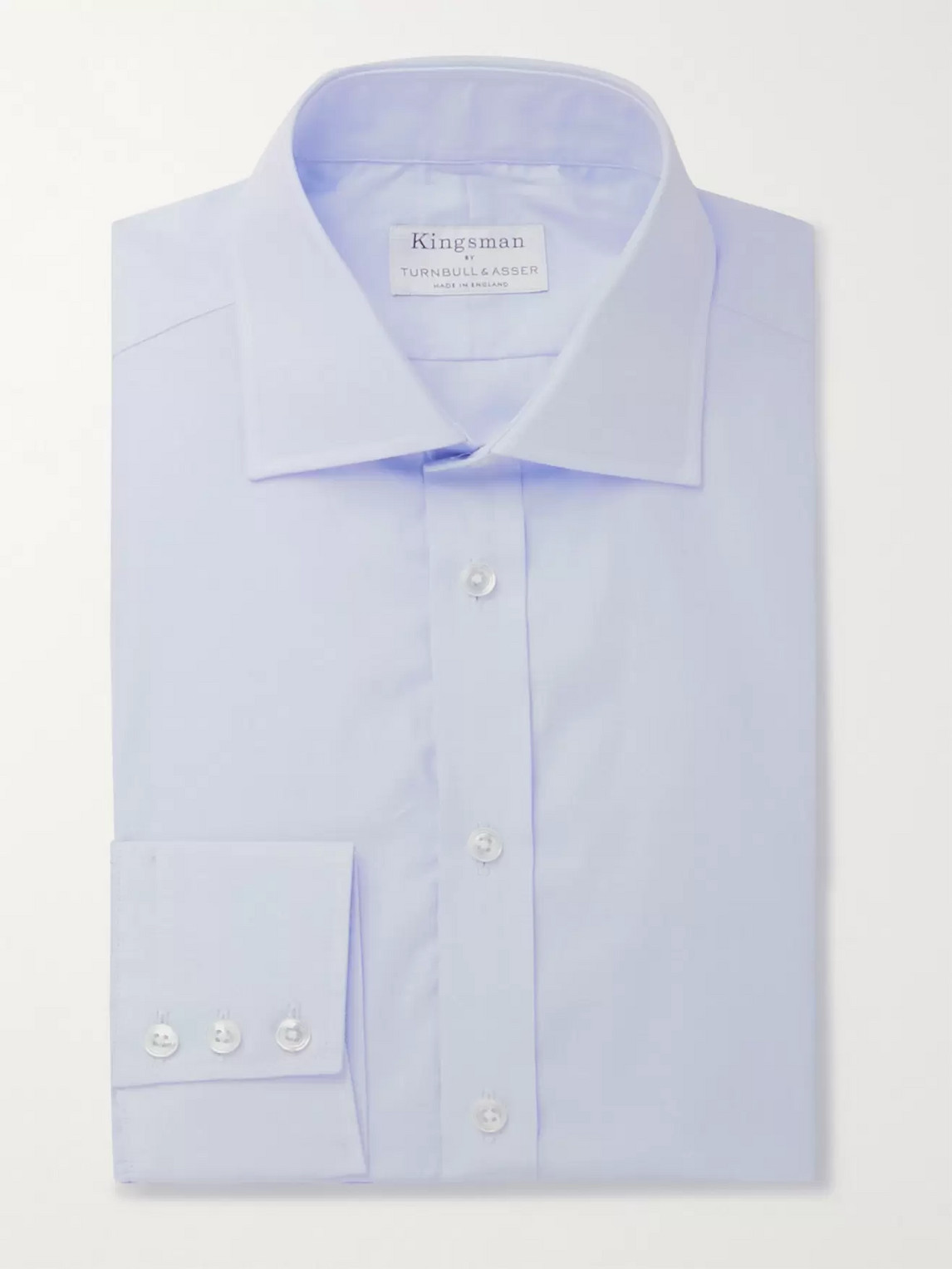 Kingsman Turnbull & Asser Blue Prince Of Wales Checked Cotton Shirt