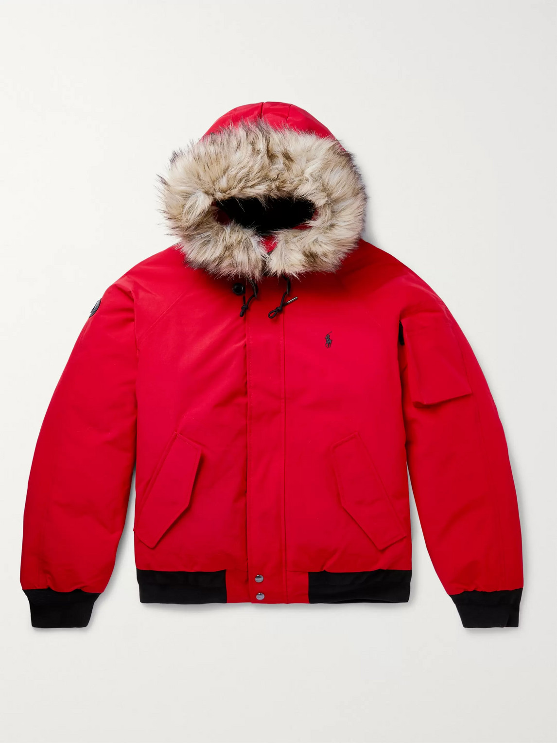 POLO RALPH LAUREN FAUX FUR-TRIMMED SHELL HOODED DOWN JACKET