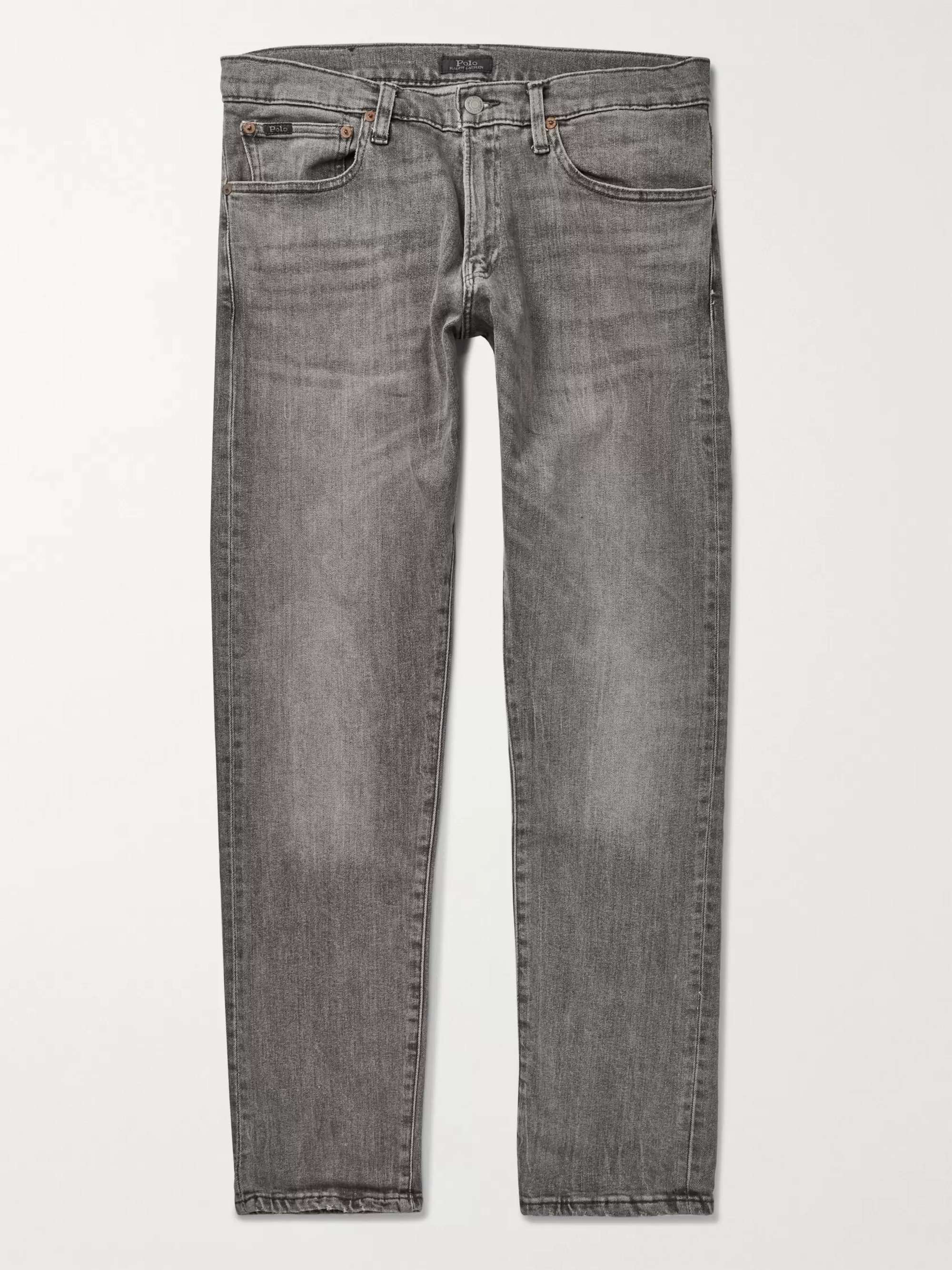 POLO RALPH LAUREN Warren Slim-Fit Stretch-Denim Jeans,Gray
