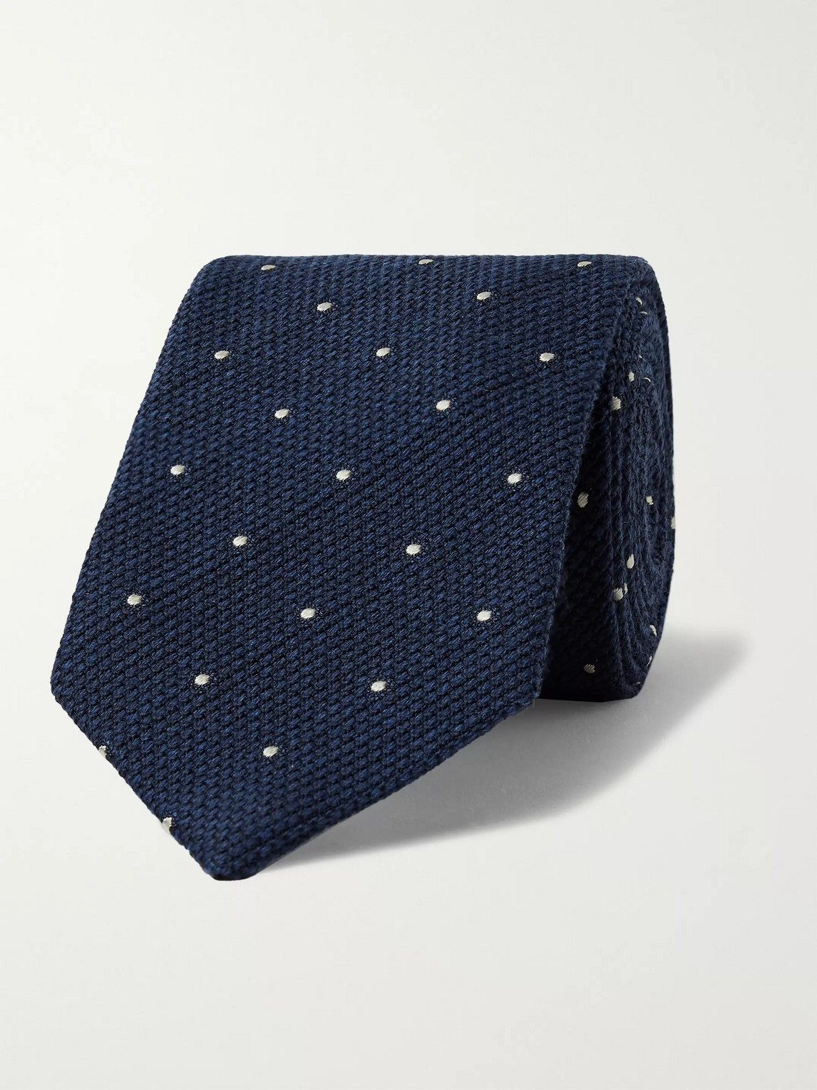 Kingsman Drake's 8cm Polka-dot Wool And Silk-blend Tie In Blue