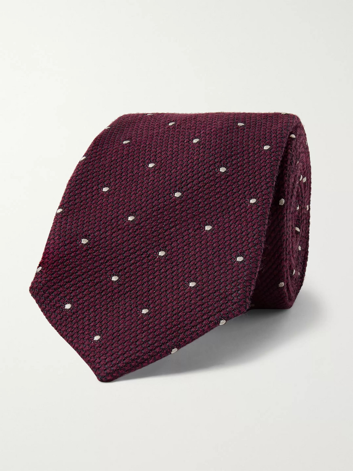 Kingsman Drake's 8cm Embroidered Wool And Silk-blend Faille Tie In Burgundy