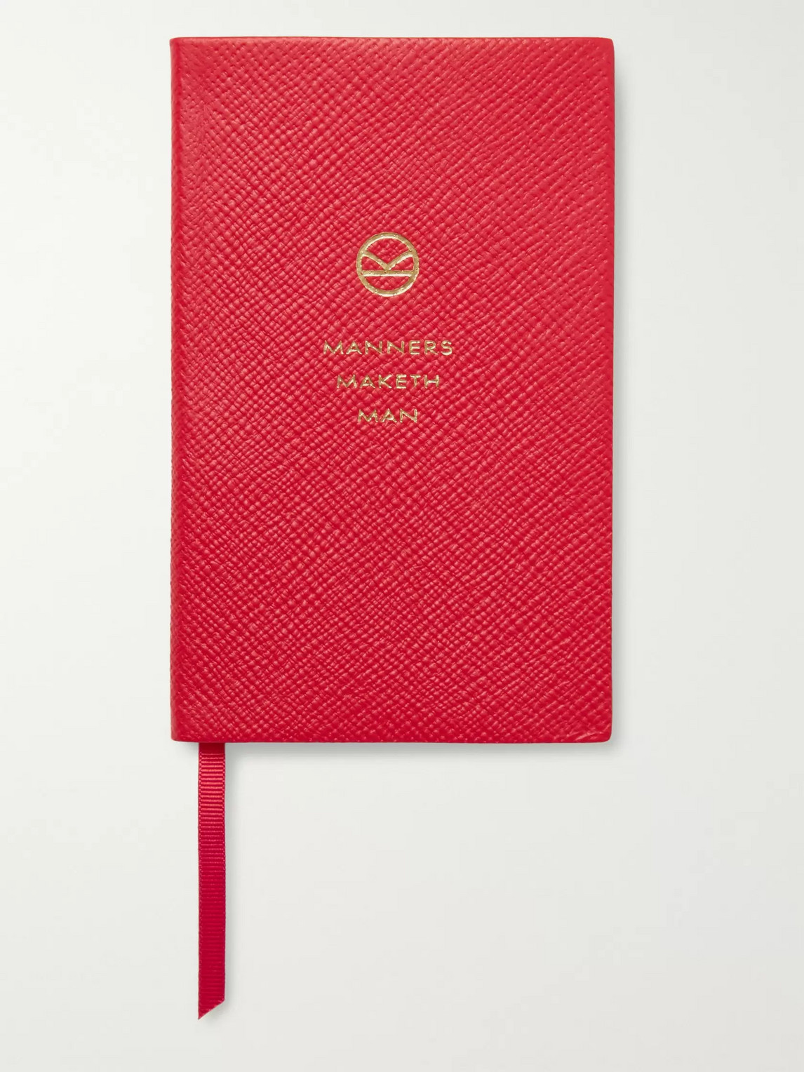 Kingsman Smythson Panama Manners Maketh Man Cross-grain Leather Notebook In Red
