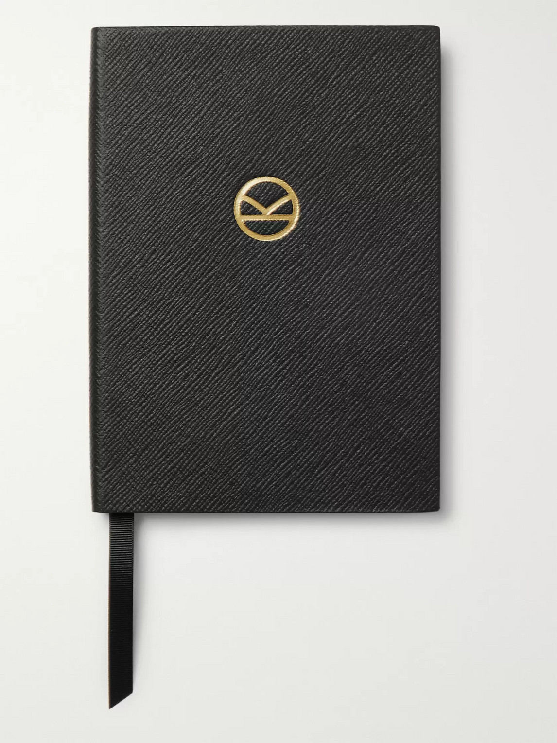 Kingsman Smythson Soho Cross-grain Leather Notebook In Black