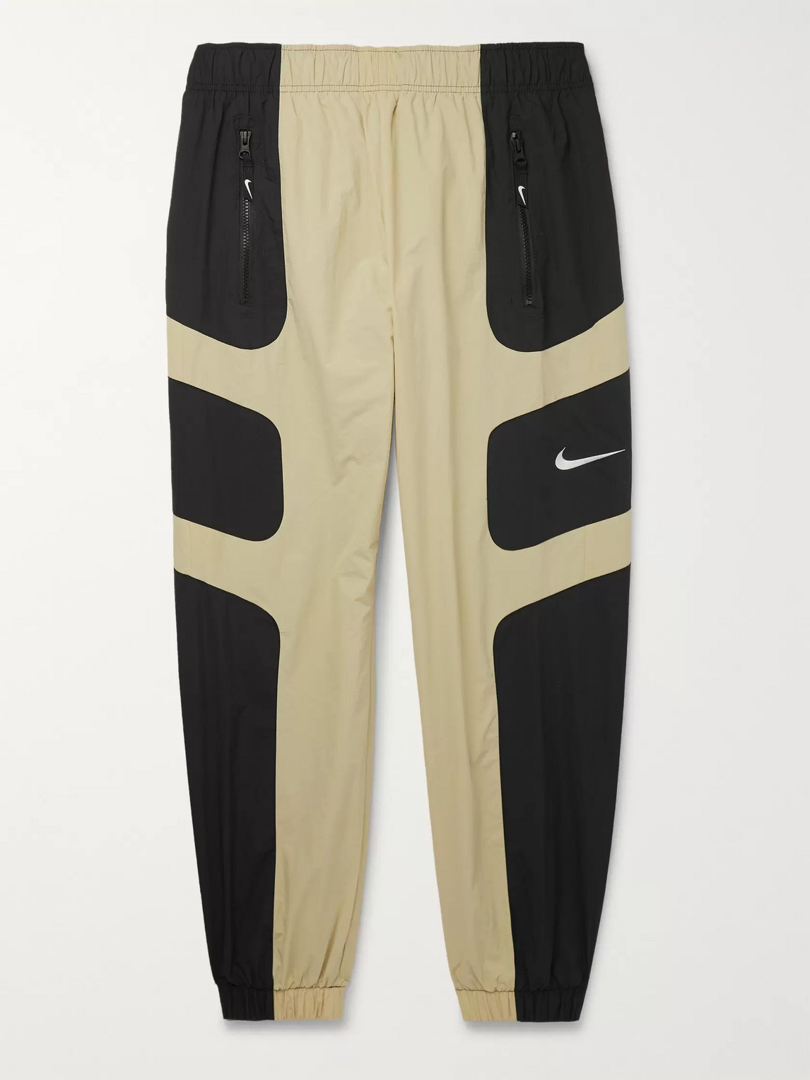NIKE TAPERED LOGO-EMBROIDERED COLOUR-BLOCK SHELL TRACK PANTS