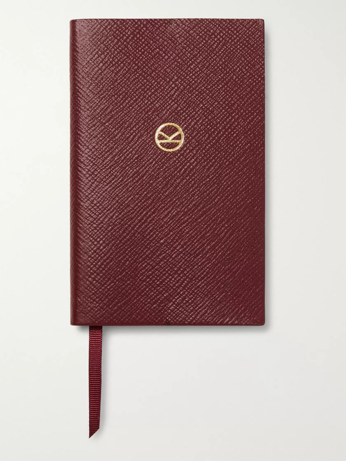 Kingsman Smythson Panama Cross-grain Leather Notebook In Burgundy