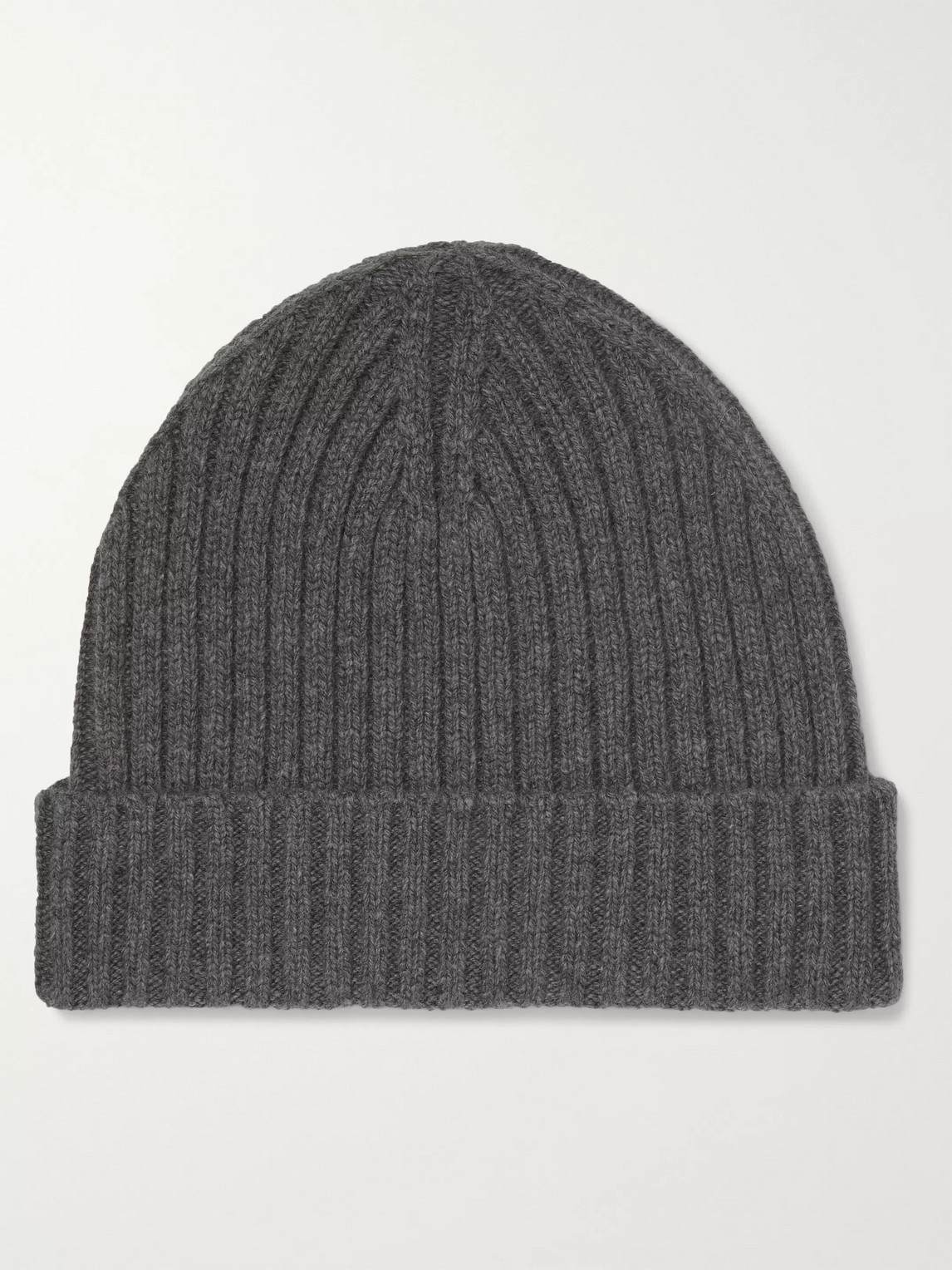 Officine Generale Ribbed Cashmere And Merino Wool-blend Beanie In Gray