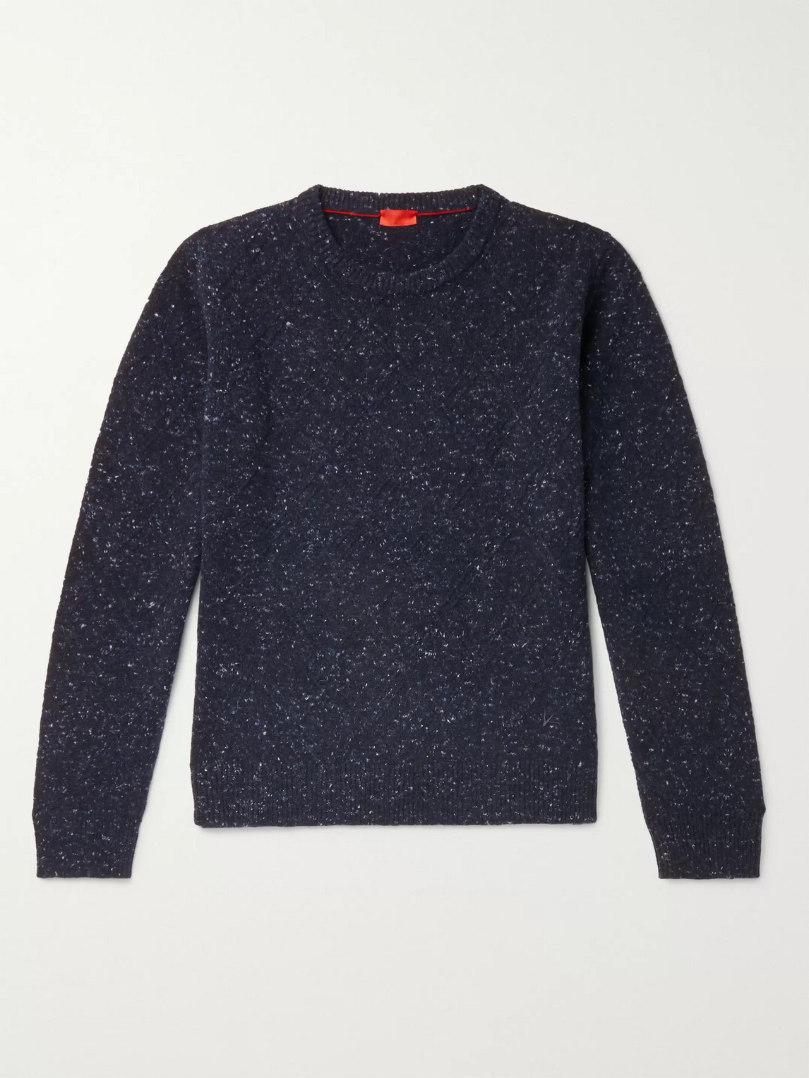 Isaia Donegal Cashmere-blend Sweater In Blue
