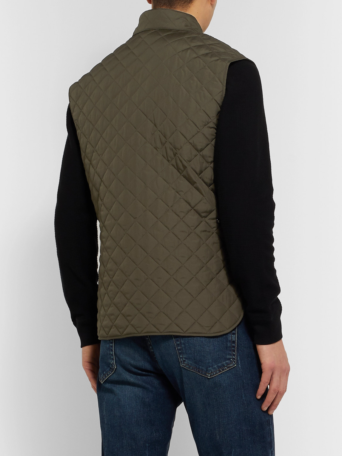 Shop Belstaff Quilted Shell Gilet In Green
