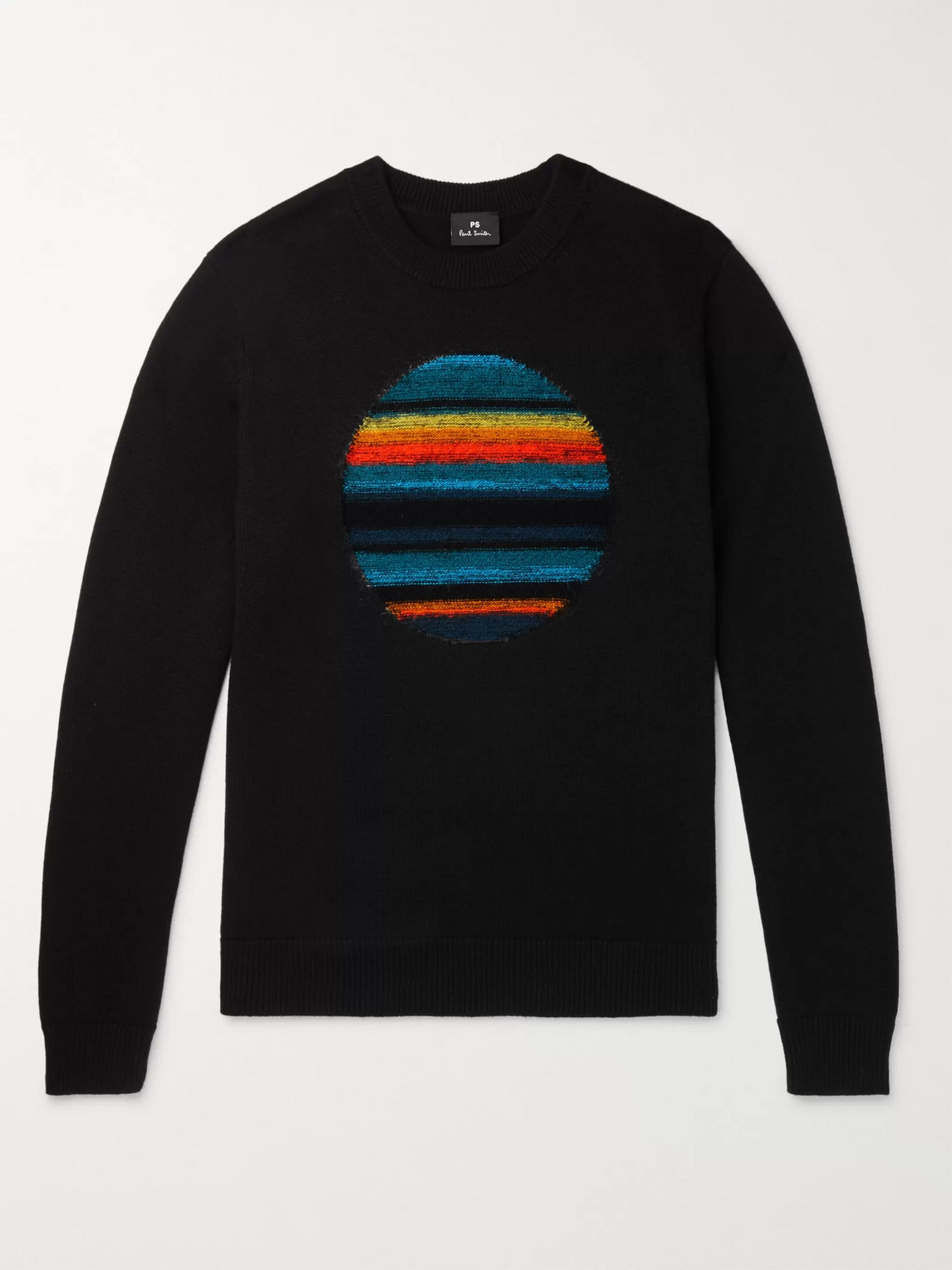 Ps By Paul Smith Intarsia Wool-blend Jumper In Black