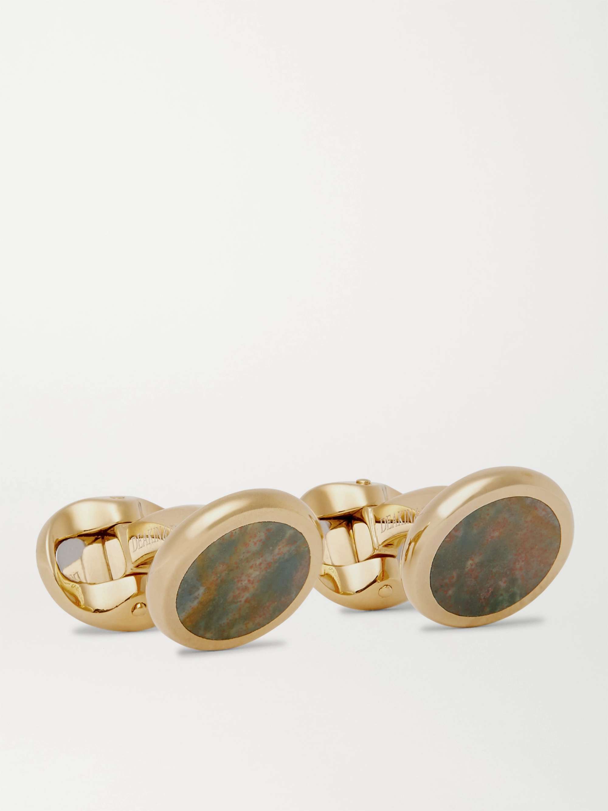 킹스맨 커프링크스 KINGSMAN + Deakin &amp; Francis Gold-Plated Heliotrope Cufflinks