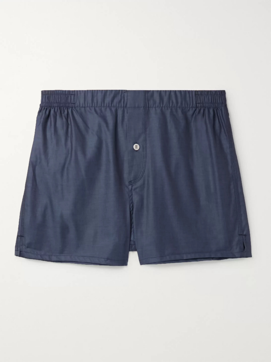 Hamilton And Hare Cotton-sateen Boxer Shorts In Blue