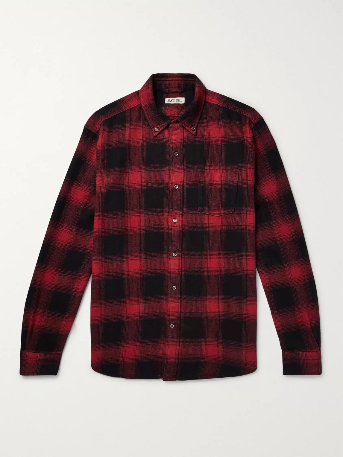 Alex Mill Button-down Collar Checked Cotton-flannel Shirt In Red