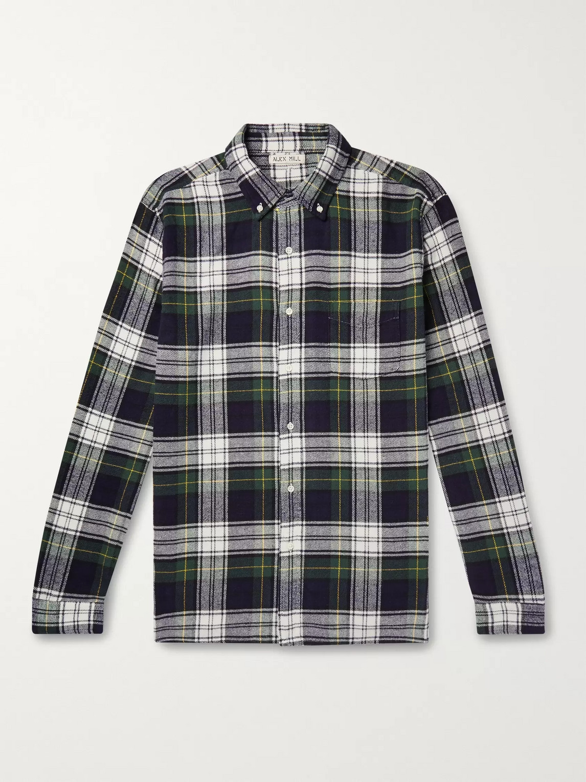 Alex Mill Button-down Collar Checked Cotton-flannel Shirt In Green