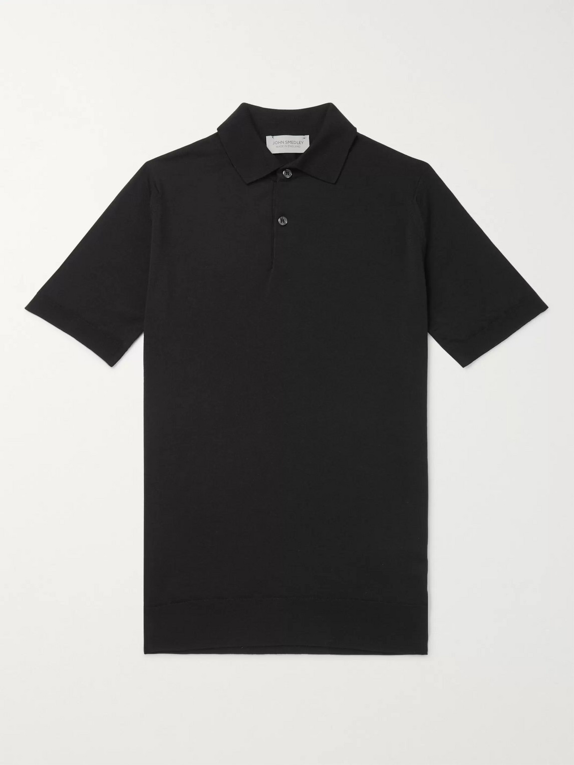 John Smedley Payton Slim-fit Wool Polo Shirt In Black