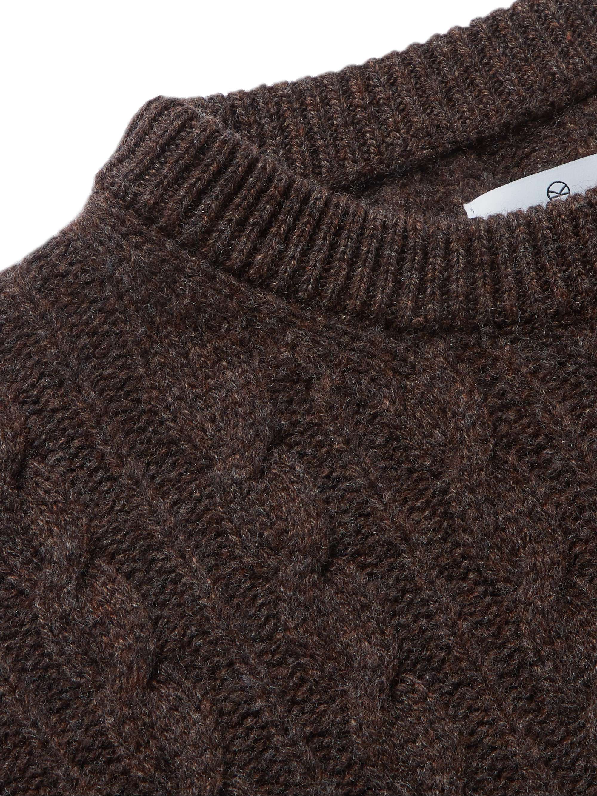 KINGSMAN Cable-Knit Wool and Cashmere-Blend Sweater