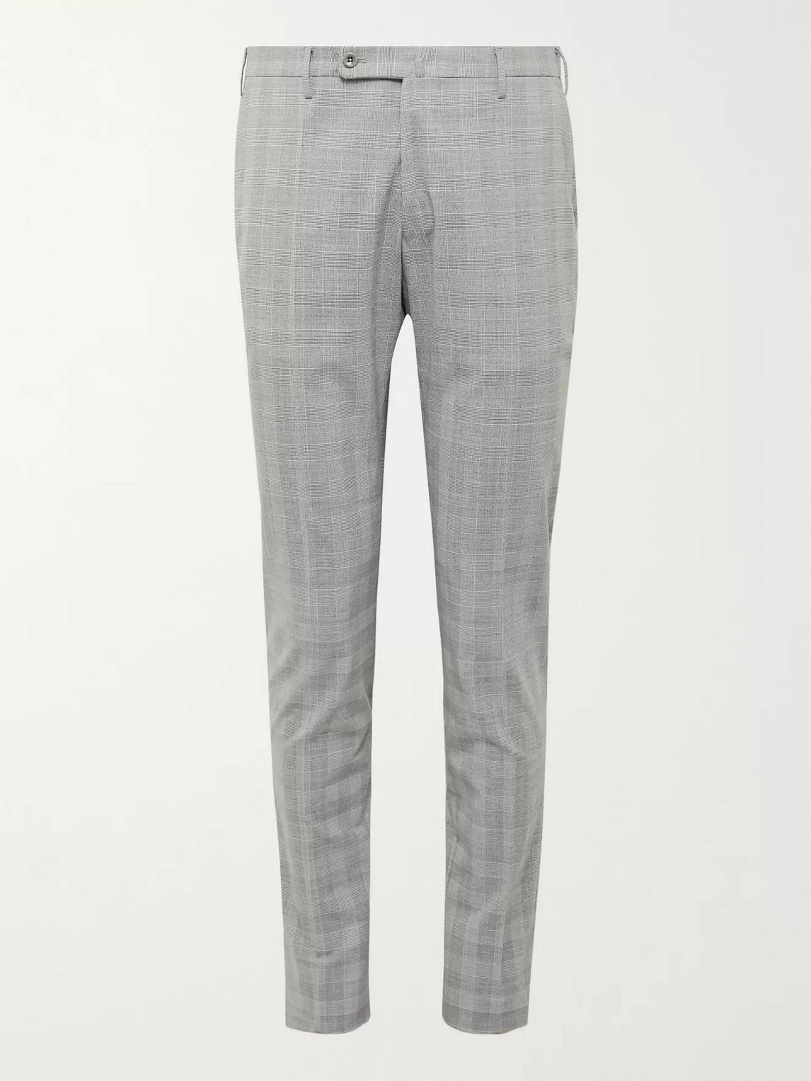 INCOTEX SLIM-FIT PRINCE OF WALES CHECKED WOVEN TROUSERS