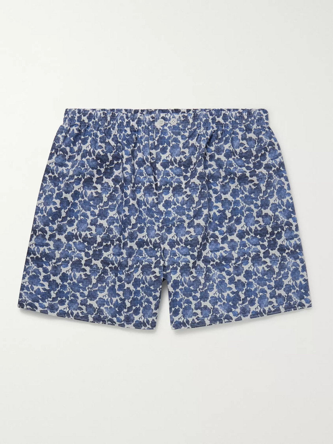 Zimmerli Printed Cotton Boxer Shorts In Blue