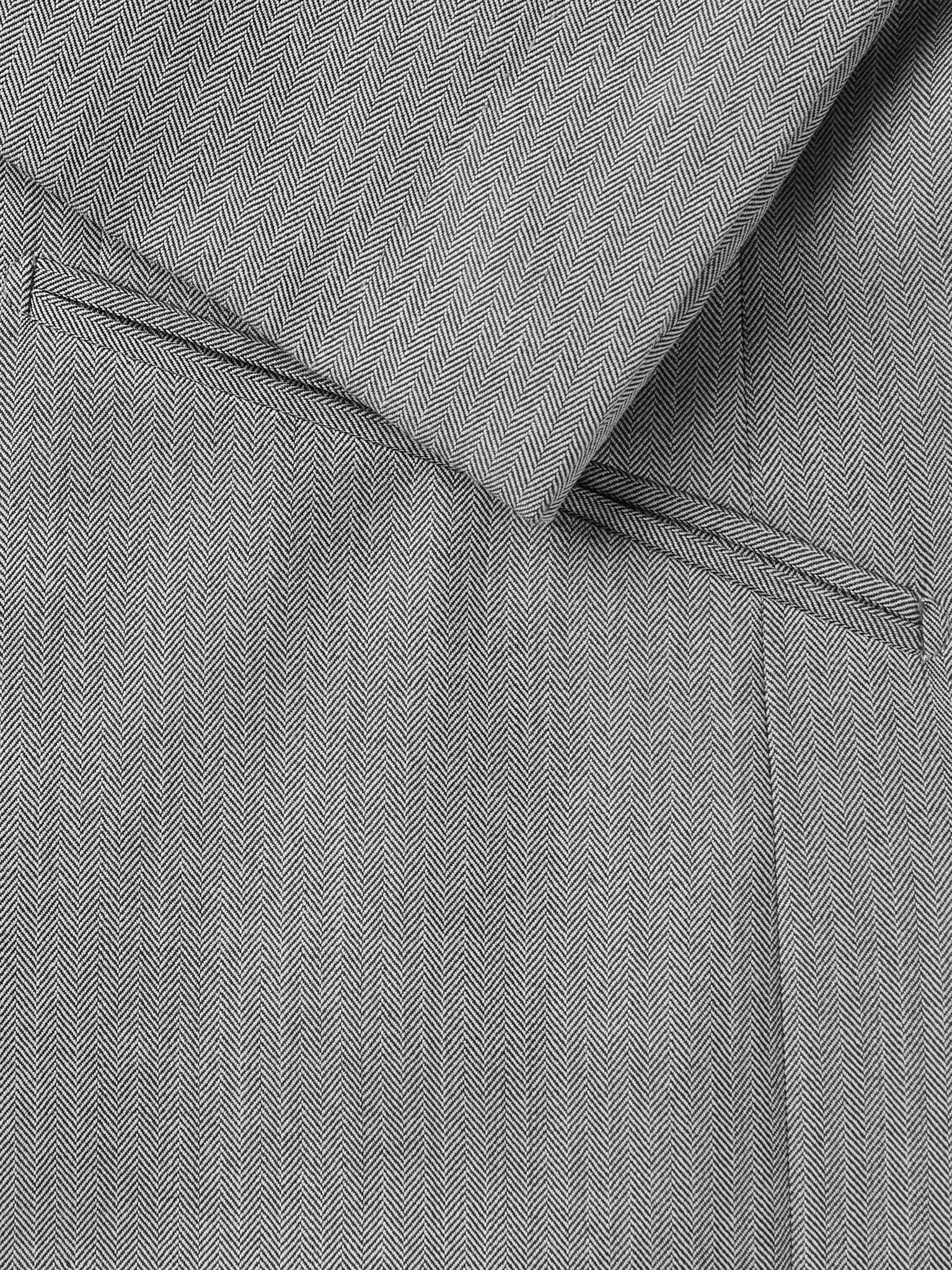 Gray Conrad Slim-Fit Double-Breasted Herringbone Wool Suit Jacket ...