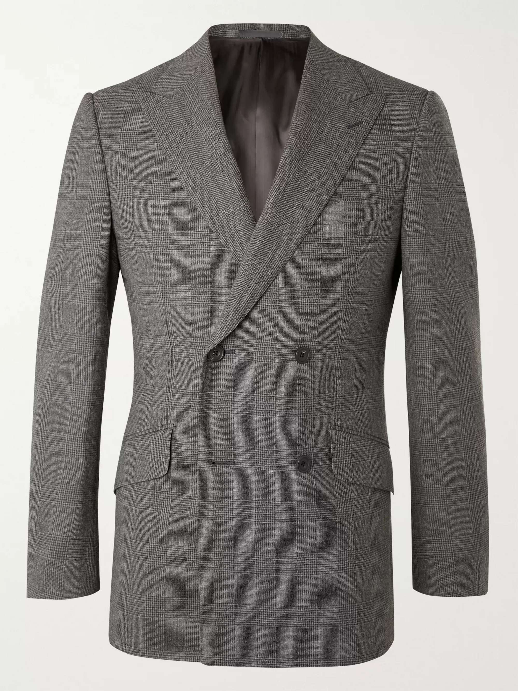 KINGSMAN Archie Reid Slim-Fit Double-Breasted Prince of Wales Checked Wool Suit Jacket