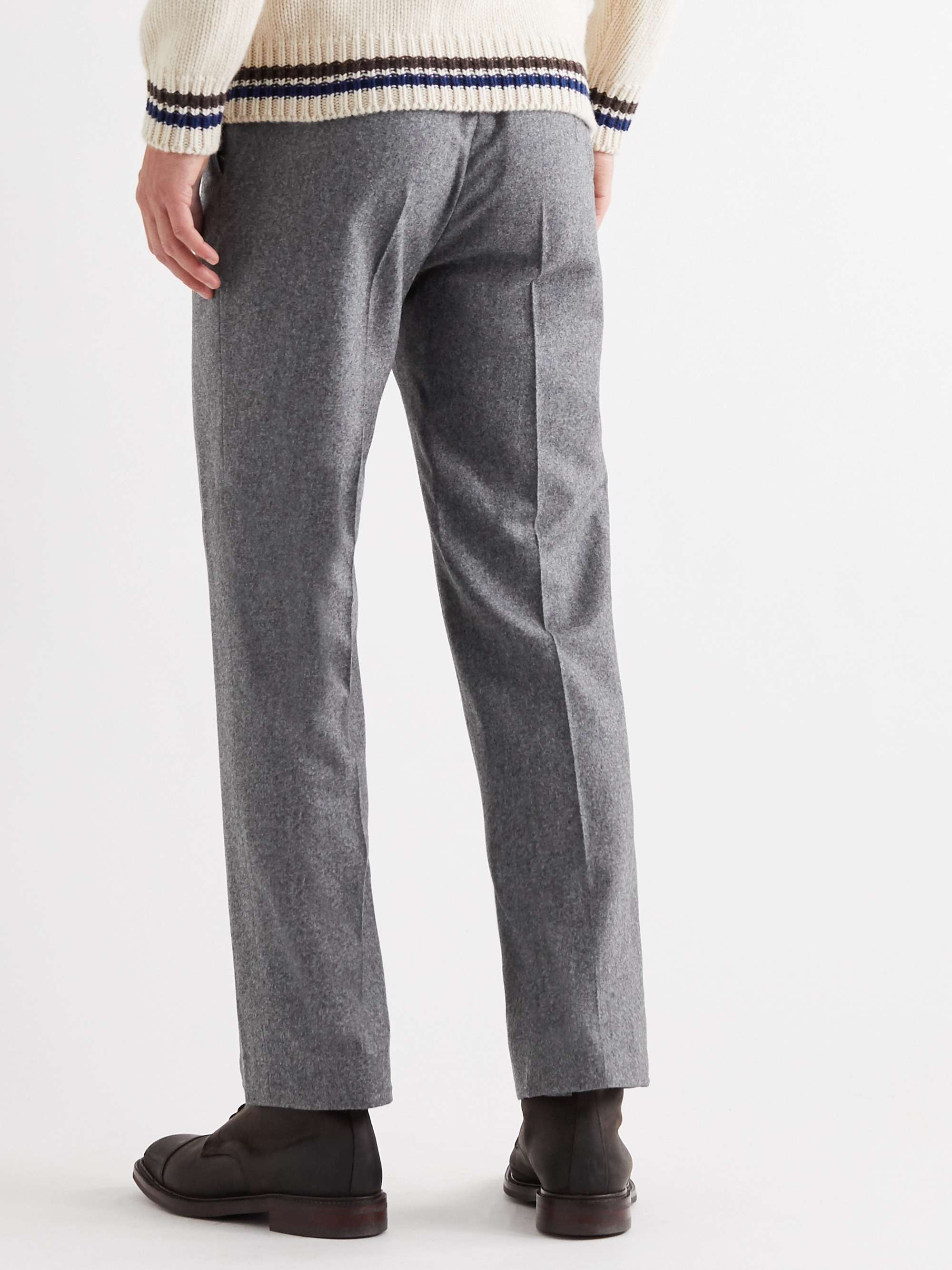 KINGSMAN Grey Slim-Fit Conrad Wool-Flannel Trousers