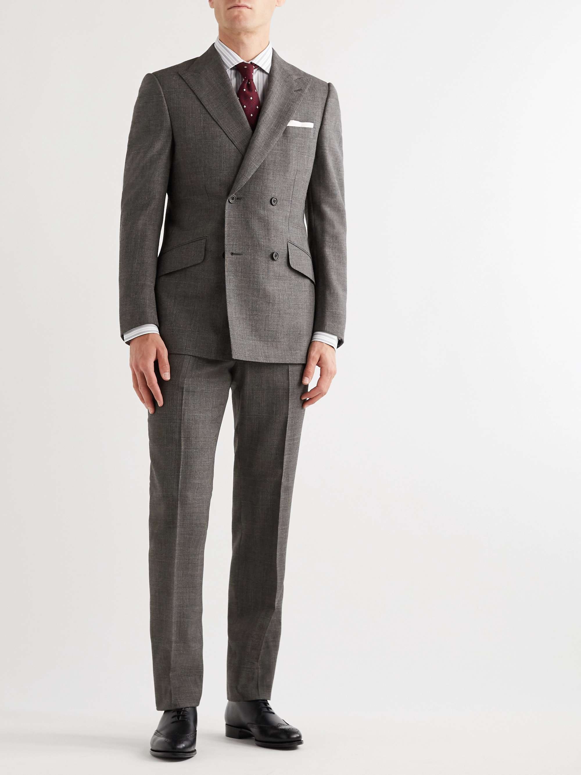 KINGSMAN Archie Reid Slim-Fit Prince of Wales Checked Wool Suit Trousers