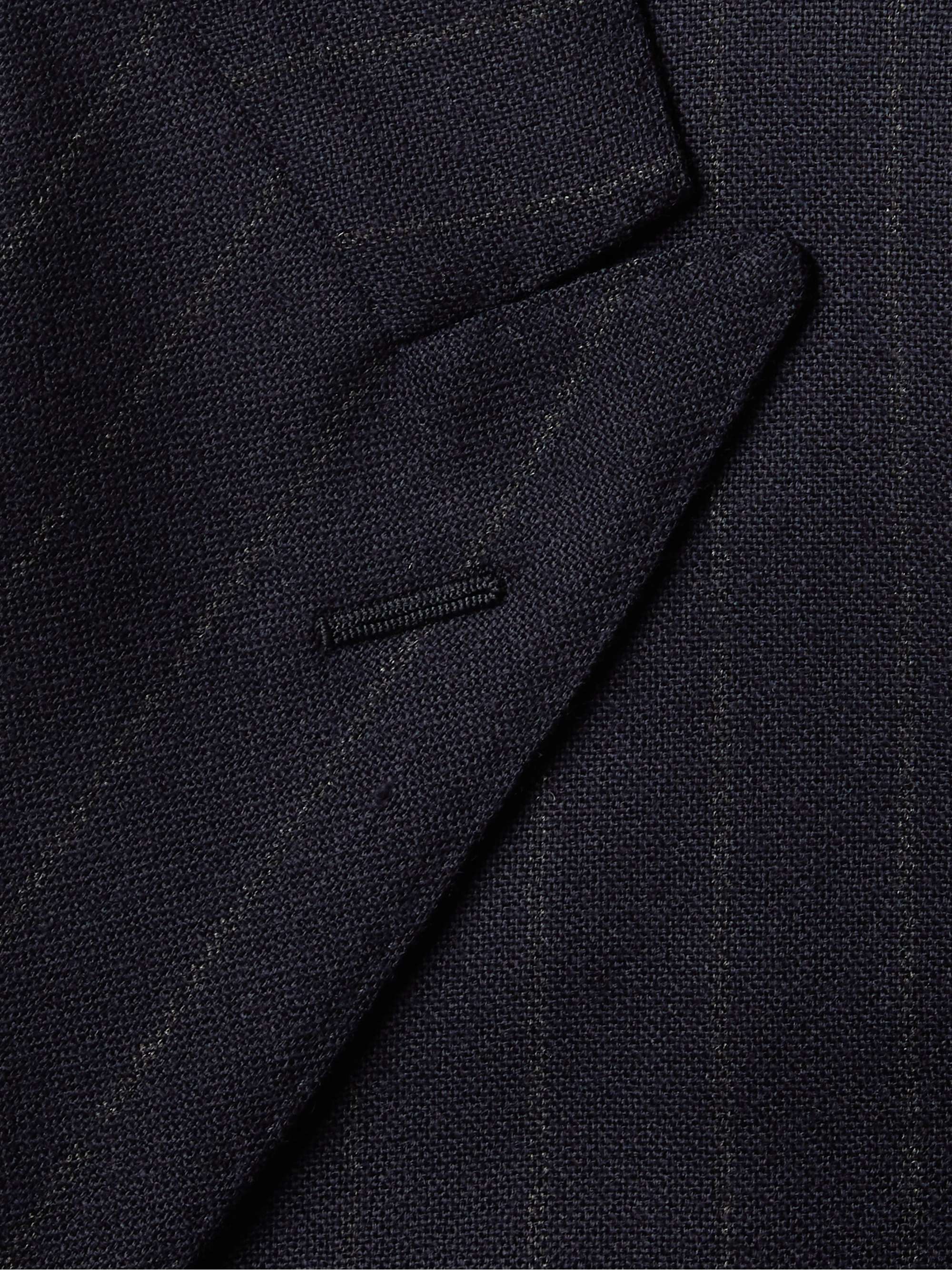 KINGSMAN Oxford Slim-Fit Double-Breasted Pinstriped Wool Suit Jacket