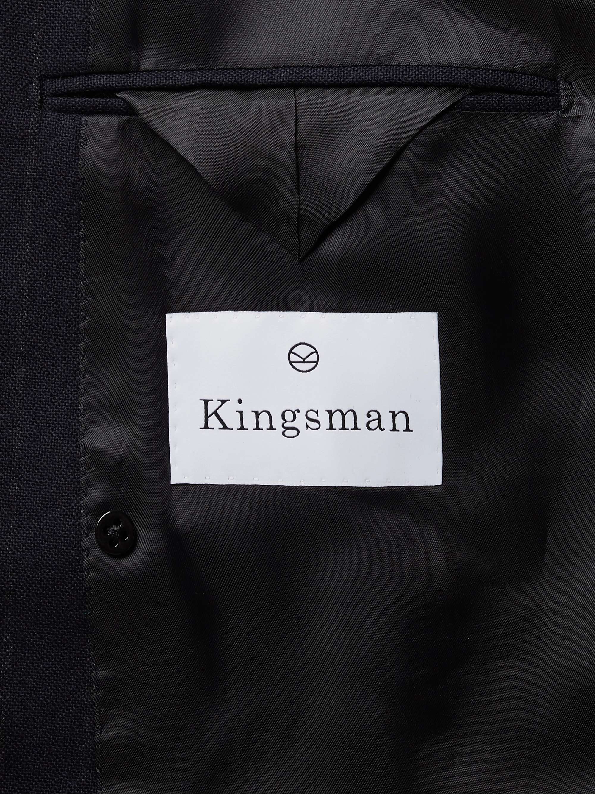 KINGSMAN Oxford Slim-Fit Double-Breasted Pinstriped Wool Suit Jacket