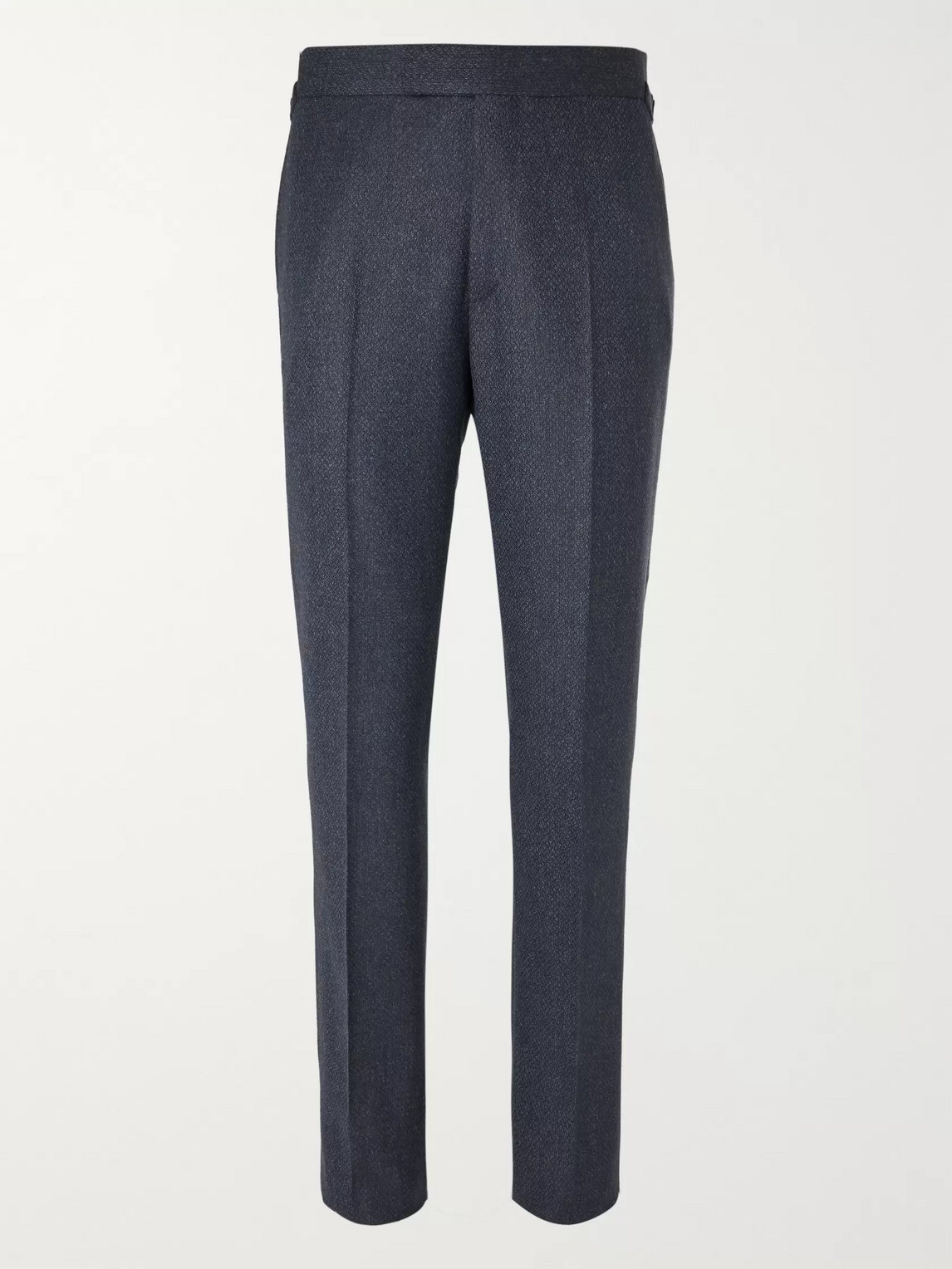 Kingsman Conrad Slim-fit Mélange Wool Suit Trousers In Blue